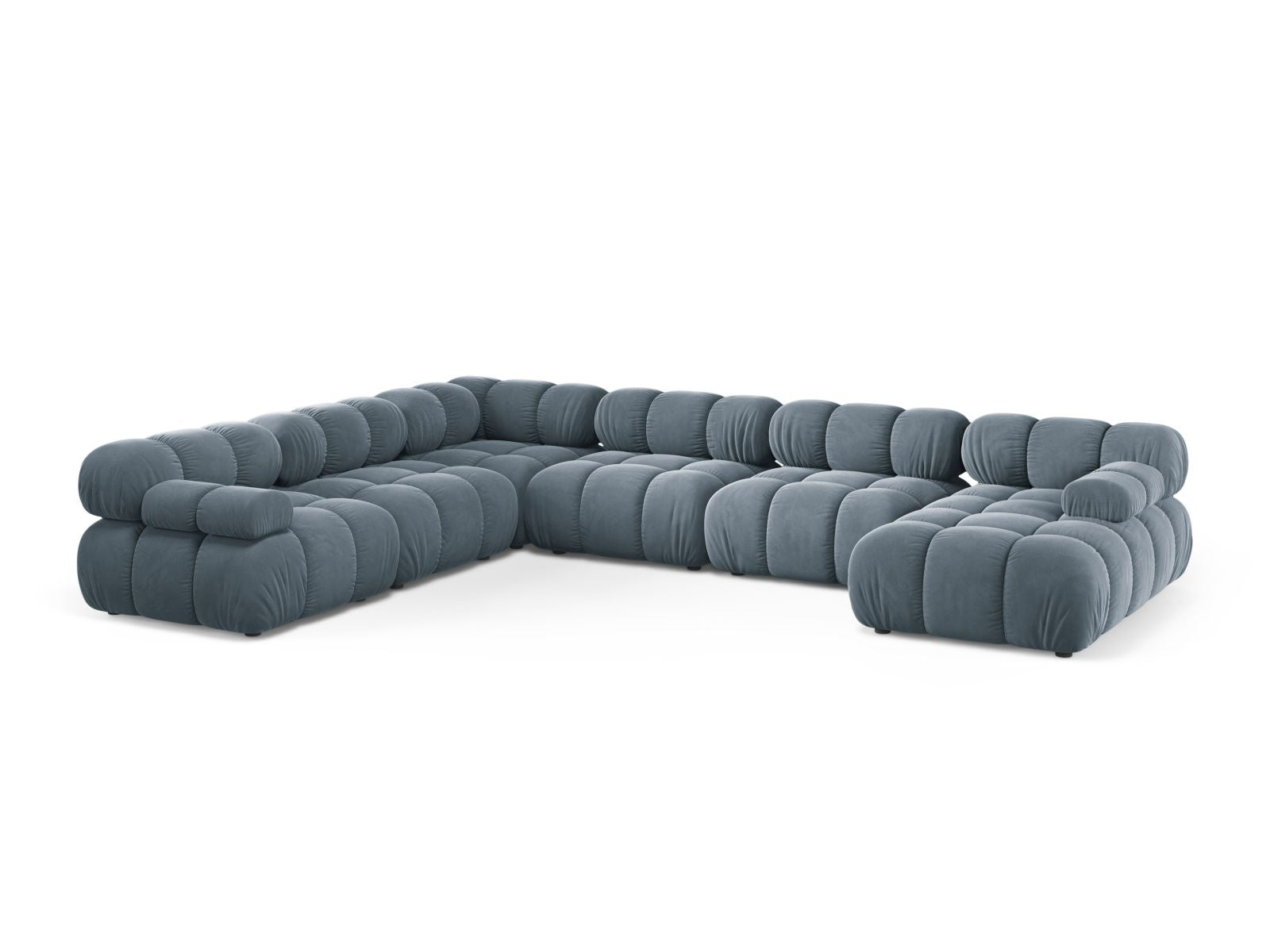 8-Sitzer Modular Ecksofa Panoramic links Bellis in Light Blue-Bluvel präsentiert im Onlineshop von KAQTU Design AG. Ecksofa links ist von Micadoni
