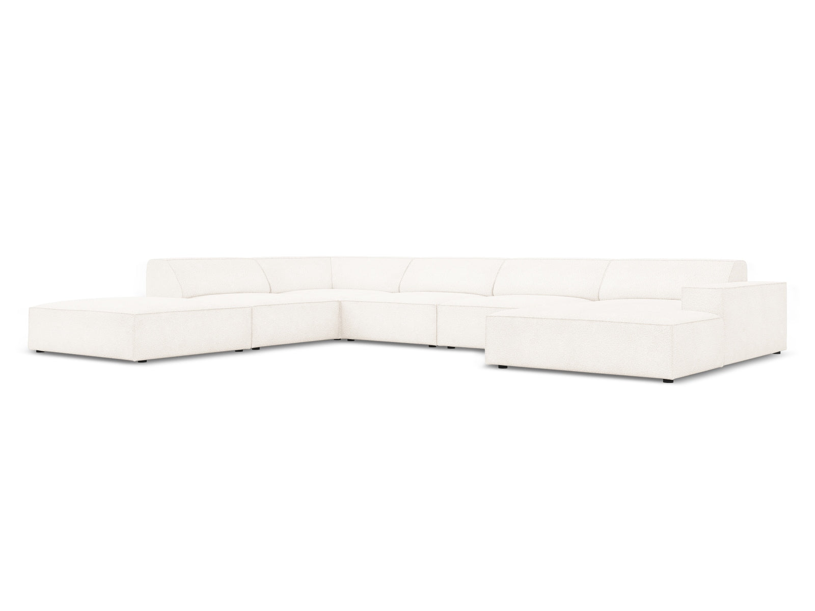 Jodie Boucle modulares Panoramic Ecksofa links 7 Sitzer in Beige präsentiert im Onlineshop von KAQTU Design AG. Ecksofa links ist von Micadoni