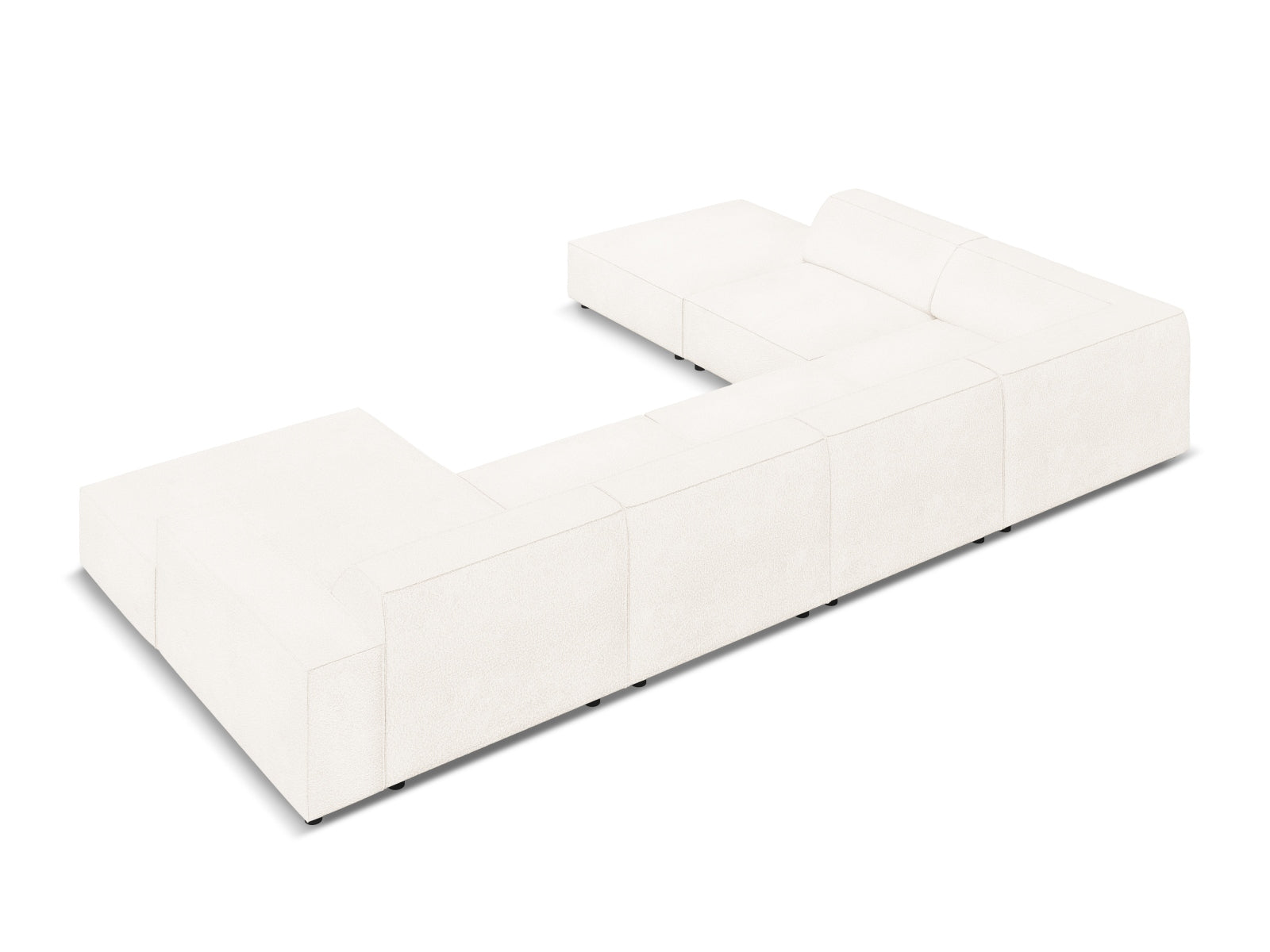 Jodie Boucle modulares Panoramic Ecksofa links 7 Sitzer in Beige präsentiert im Onlineshop von KAQTU Design AG. Ecksofa links ist von Micadoni