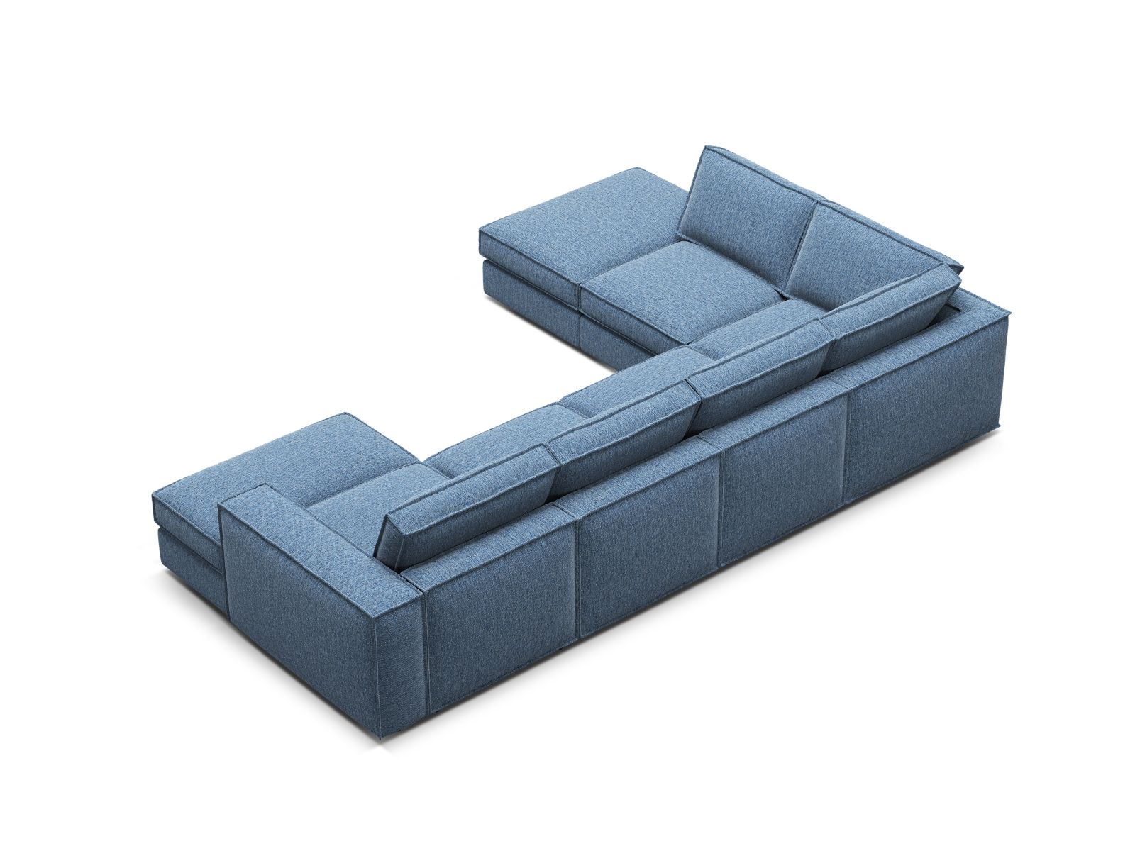 Stilvolles 5-Sitzer Ecksofa Panoramic links in tiefem Blau von Micadoni, perfekt für entspannte Stunden und zeitgemäße Einrichtung.