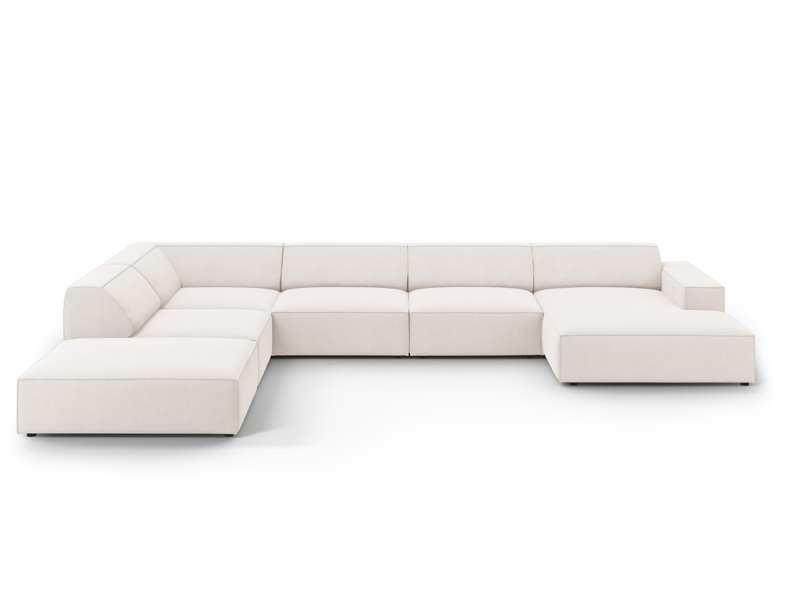 Jodie Modulares Panoramic Ecksofa links 7 Sitzer in Light Beige präsentiert im Onlineshop von KAQTU Design AG. Ecksofa links ist von Micadoni