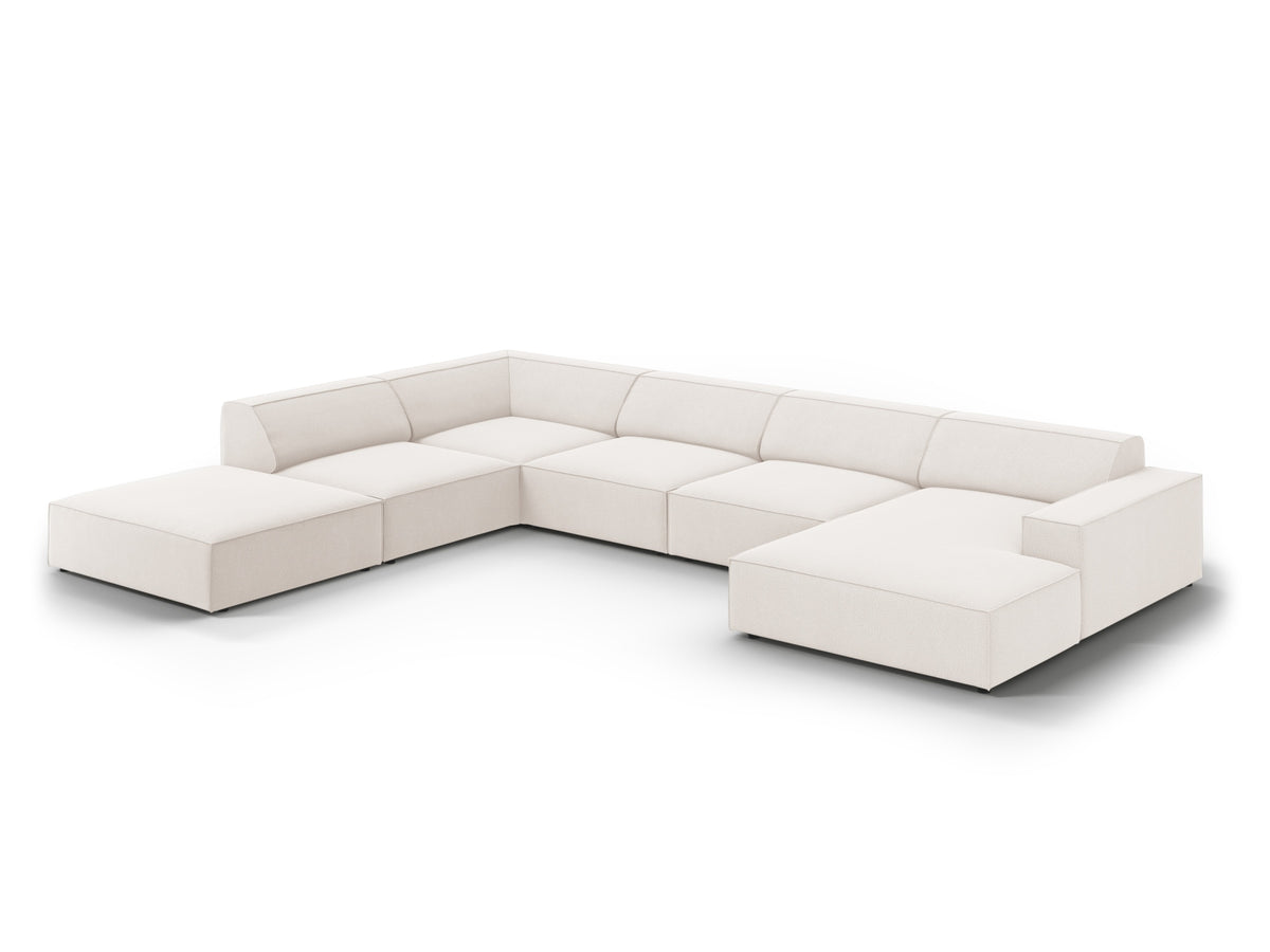 Jodie Modulares Panoramic Ecksofa links 7 Sitzer in Light Beige-Megan präsentiert im Onlineshop von KAQTU Design AG. Ecksofa links ist von Micadoni