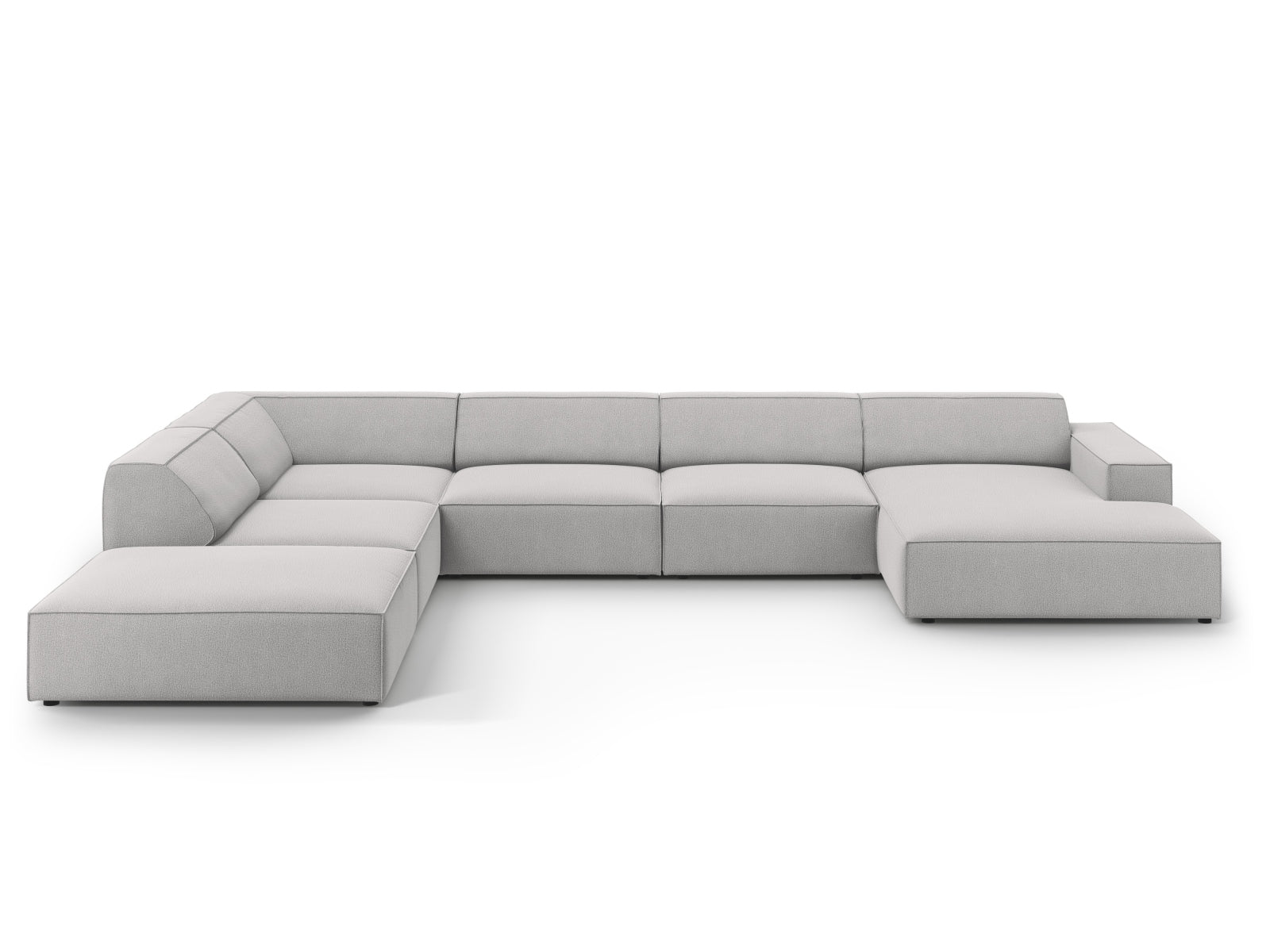 Jodie Modulares Panoramic Ecksofa links 7 Sitzer in Light Grey präsentiert im Onlineshop von KAQTU Design AG. Ecksofa links ist von Micadoni