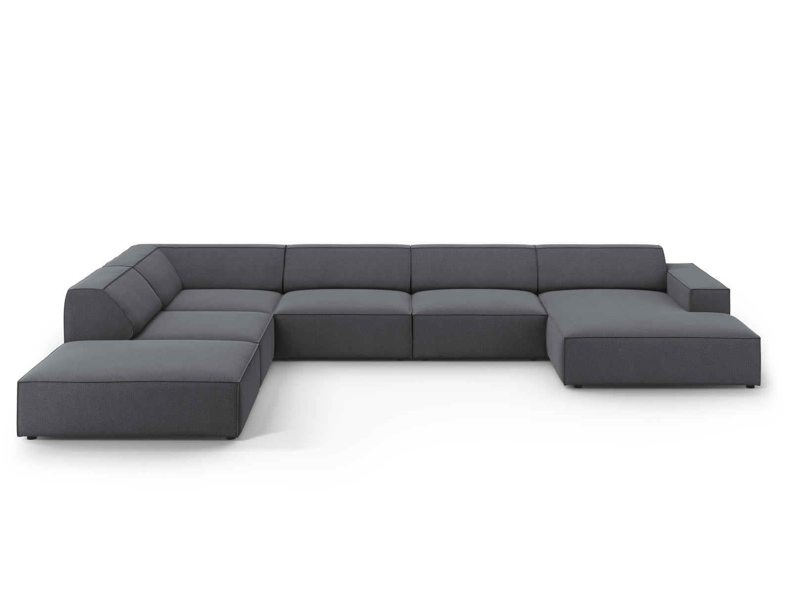 Jodie Modulares Panoramic Ecksofa links 7 Sitzer in Dark Grey präsentiert im Onlineshop von KAQTU Design AG. Ecksofa links ist von Micadoni