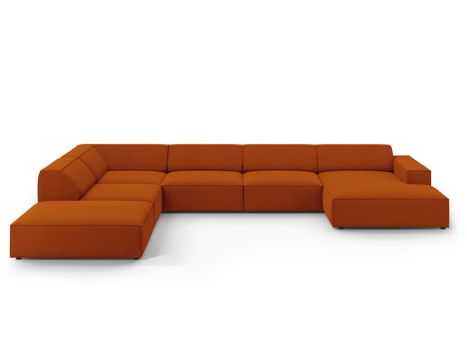 Jodie Modulares Panoramic Ecksofa links 7 Sitzer in Terracotta präsentiert im Onlineshop von KAQTU Design AG. Ecksofa links ist von Micadoni