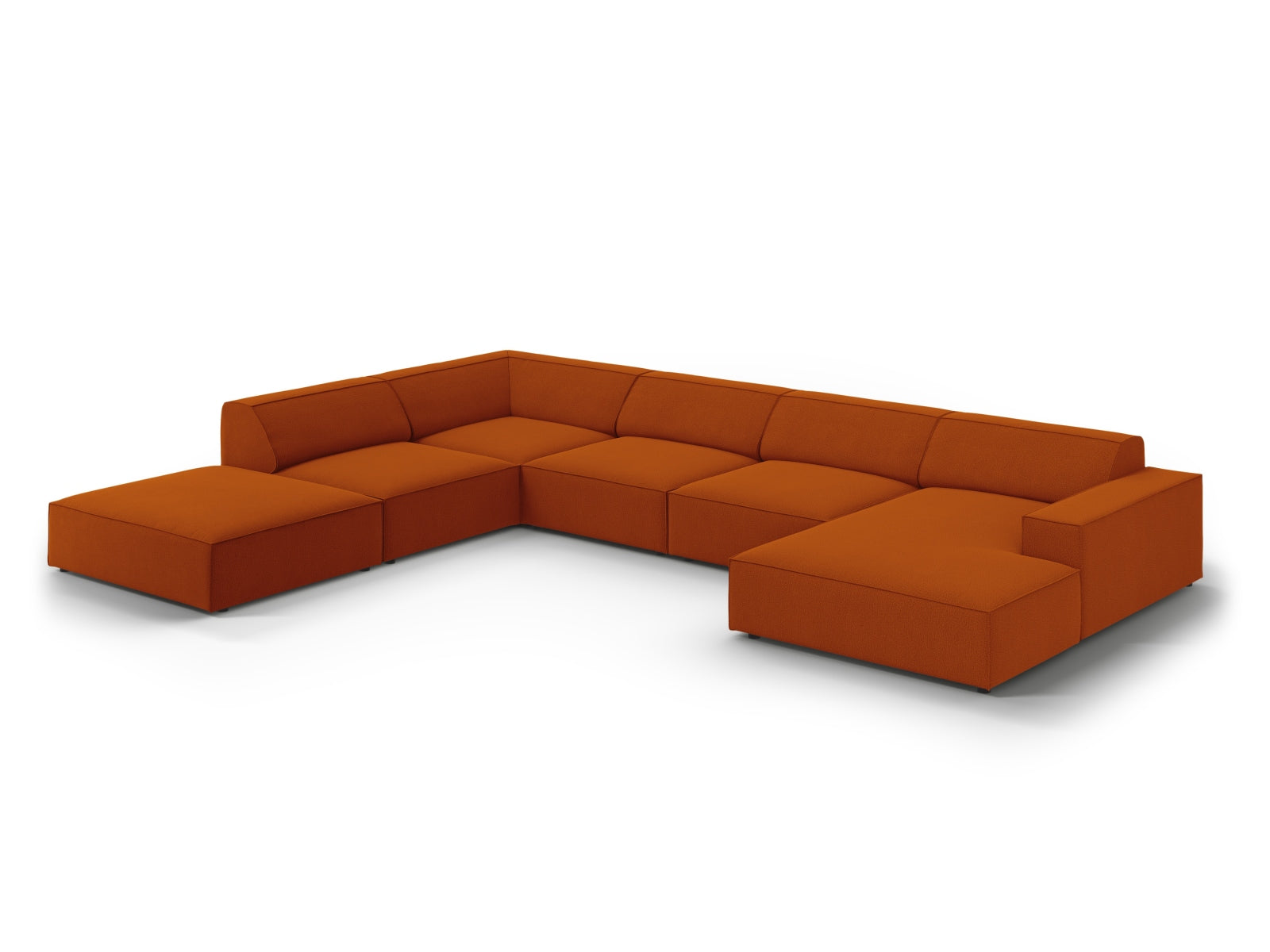 Jodie Modulares Panoramic Ecksofa links 7 Sitzer in Terracotta präsentiert im Onlineshop von KAQTU Design AG. Ecksofa links ist von Micadoni