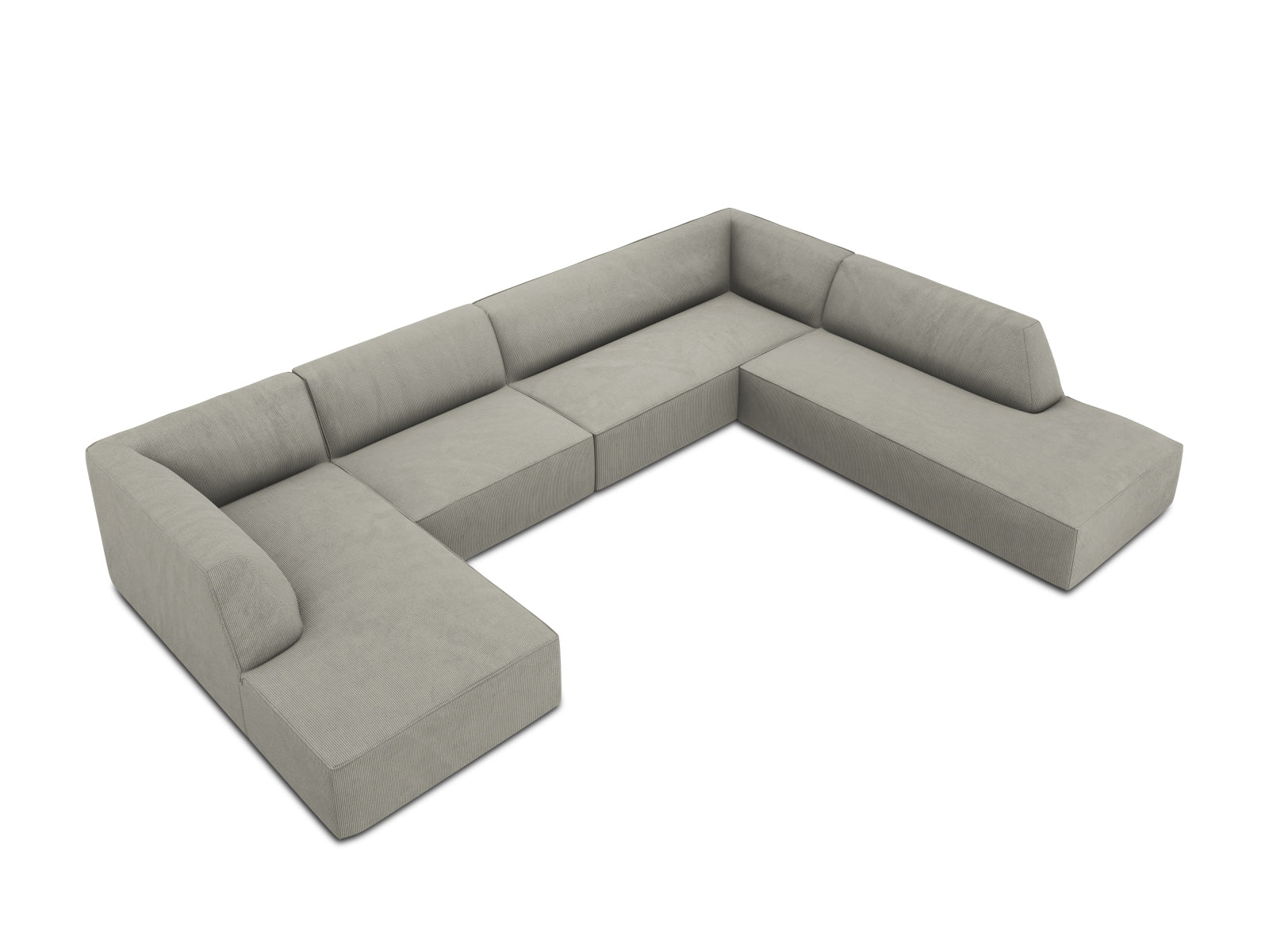Ruby Panoramic Ecksofa rechts 7 Sitzer in Light Grey präsentiert im Onlineshop von KAQTU Design AG. Ecksofa rechts ist von Micadoni