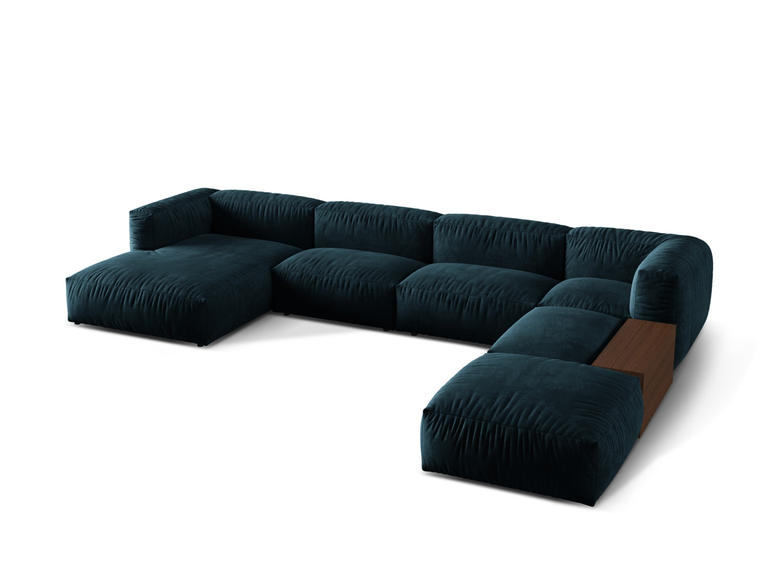 Martina Modulares Panoramic Ecksofa rechts 5 Sitzer in Deep Petrol präsentiert im Onlineshop von KAQTU Design AG. Ecksofa rechts ist von Micadoni
