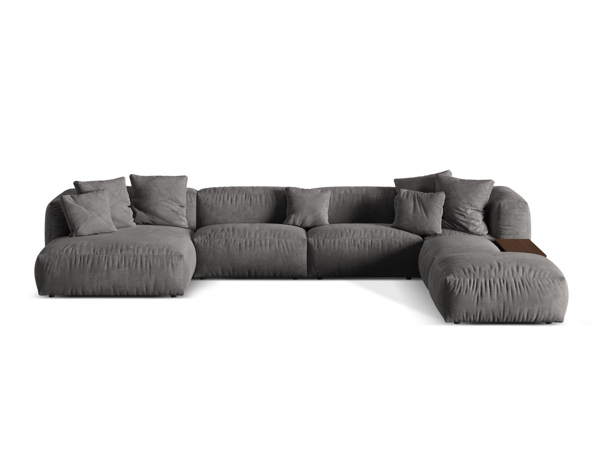 Martina Modulares Panoramic Ecksofa rechts 5 Sitzer in Grey-Vogue präsentiert im Onlineshop von KAQTU Design AG. Ecksofa ist von Micadoni