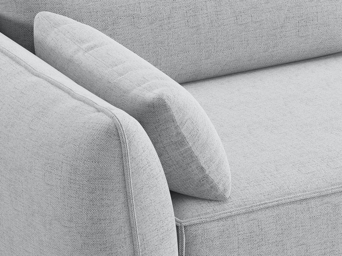L-Sofa Kaelle Panoramasofa rechts von Micadoni, Stoffbezug, schwarze niedrige Beine