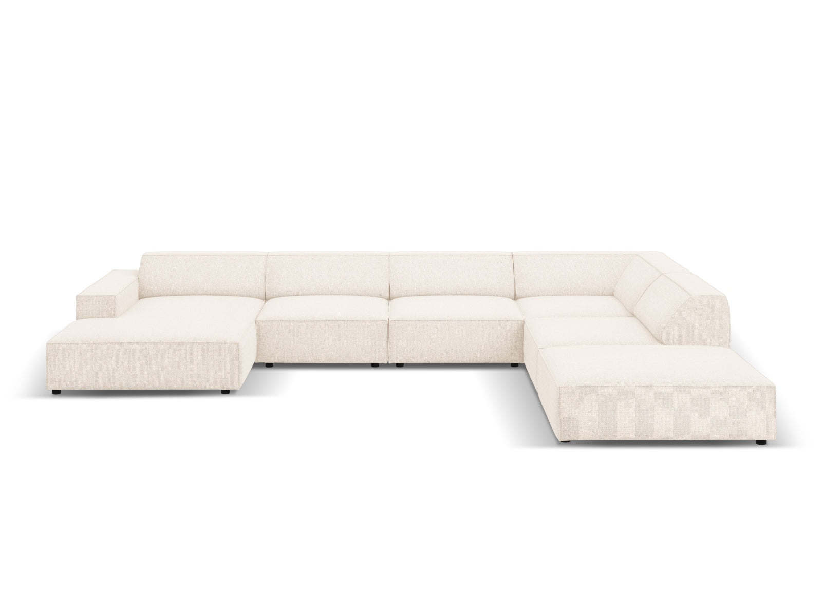Jodie Modulares Panoramic Ecksofa rechts 7 Sitzer in Light Beige präsentiert im Onlineshop von KAQTU Design AG. Ecksofa rechts ist von Micadoni