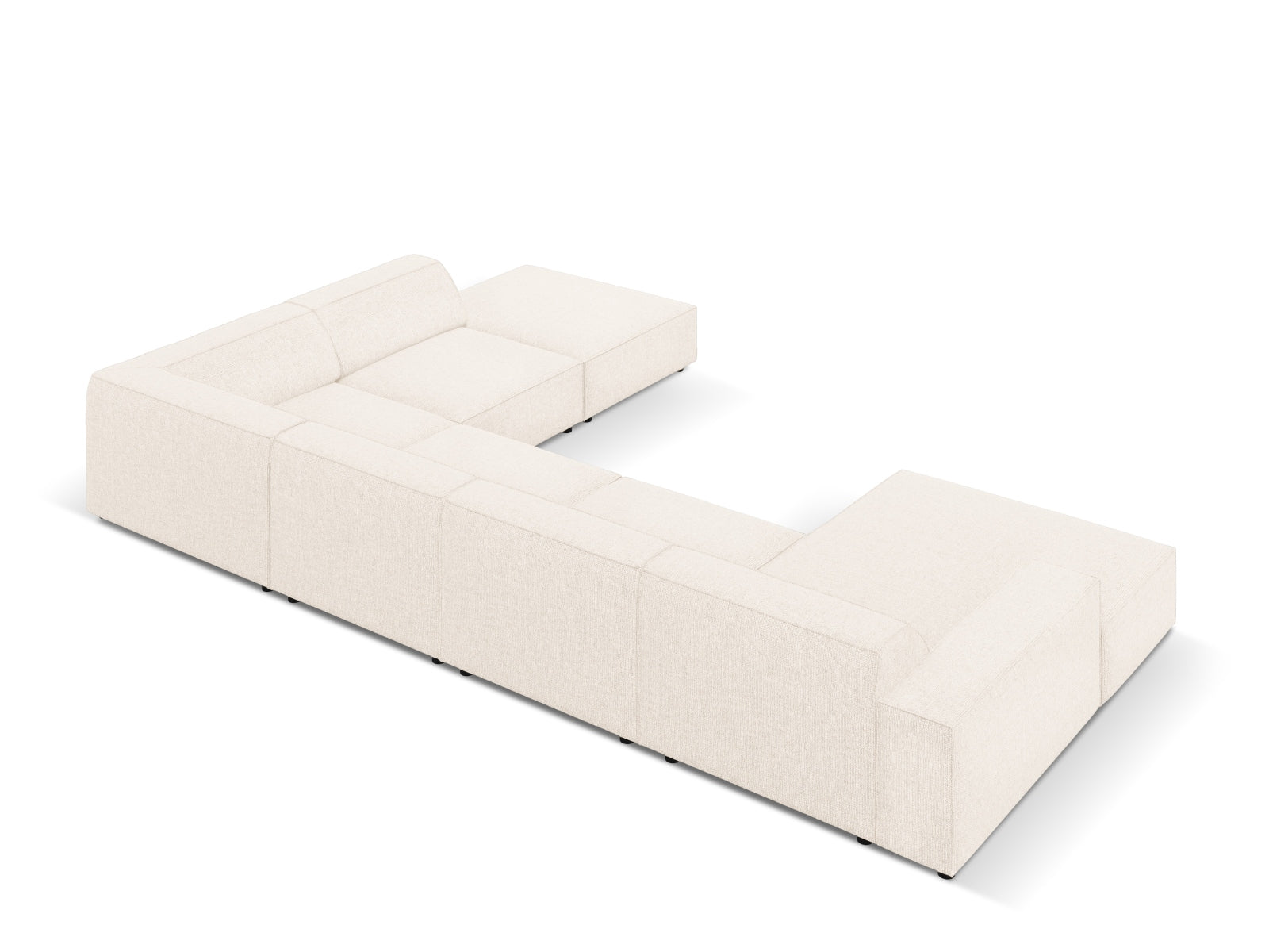 Jodie Modulares Panoramic Ecksofa rechts 7 Sitzer in Light Beige präsentiert im Onlineshop von KAQTU Design AG. Ecksofa rechts ist von Micadoni