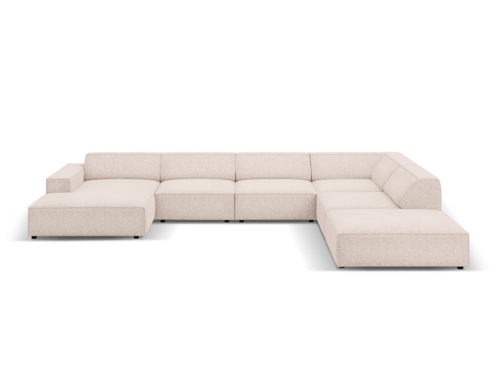 Jodie Modulares Panoramic Ecksofa rechts 7 Sitzer in Beige präsentiert im Onlineshop von KAQTU Design AG. Ecksofa rechts ist von Micadoni