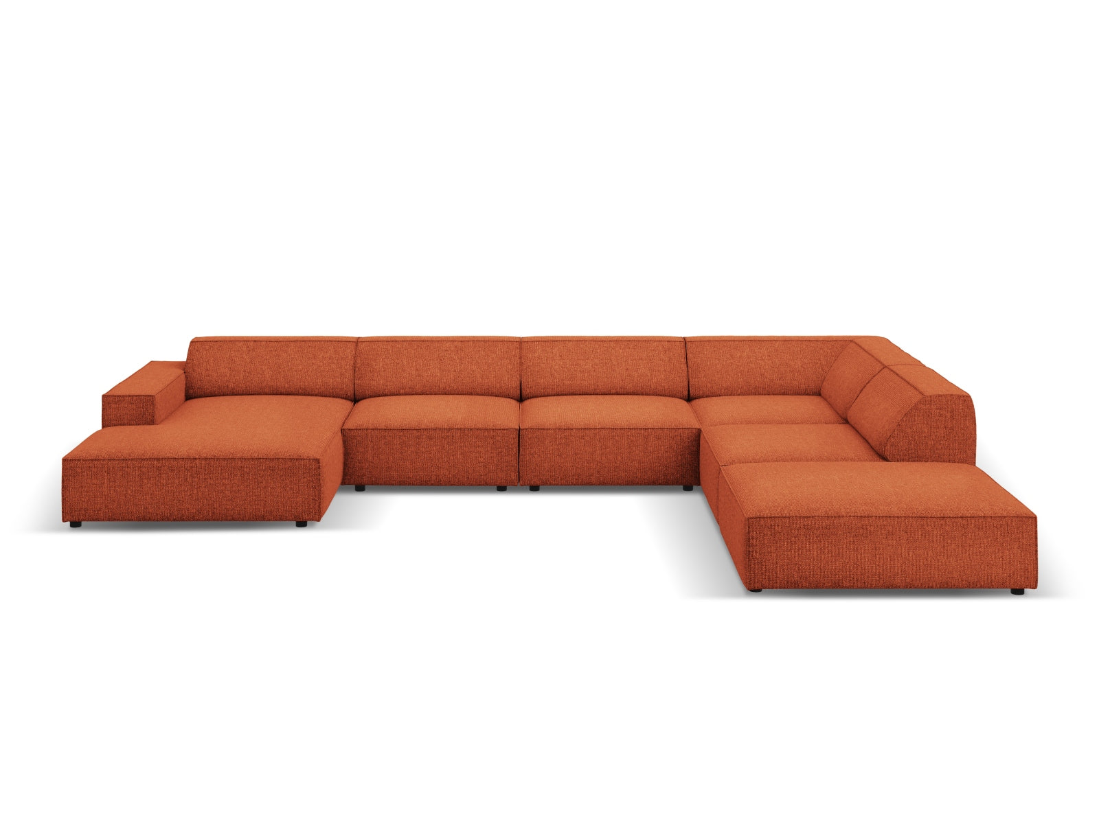 Jodie Modulares Panoramic Ecksofa rechts 7 Sitzer in Terracotta präsentiert im Onlineshop von KAQTU Design AG. Ecksofa rechts ist von Micadoni