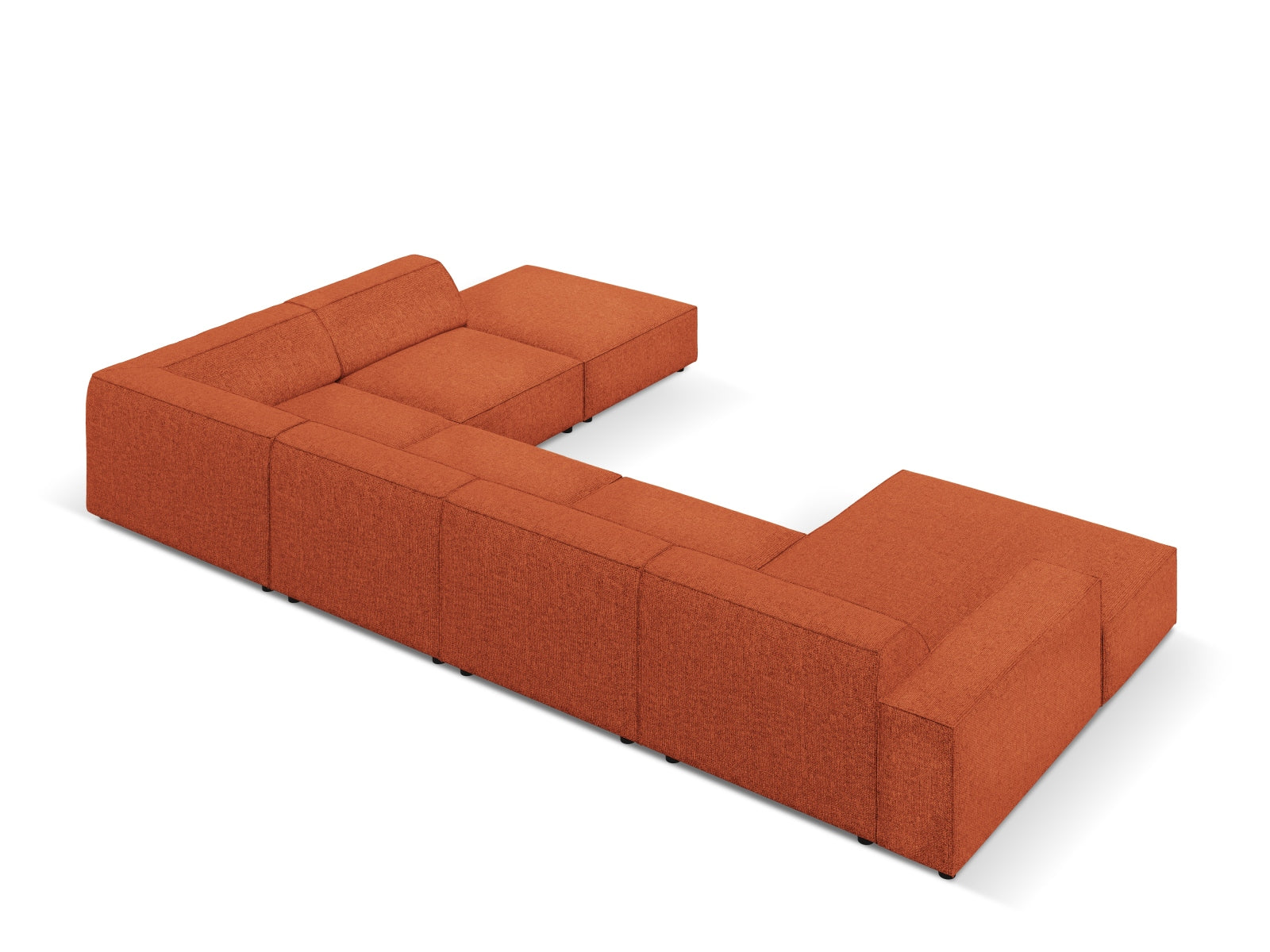 Jodie Modulares Panoramic Ecksofa rechts 7 Sitzer in Terracotta präsentiert im Onlineshop von KAQTU Design AG. Ecksofa rechts ist von Micadoni