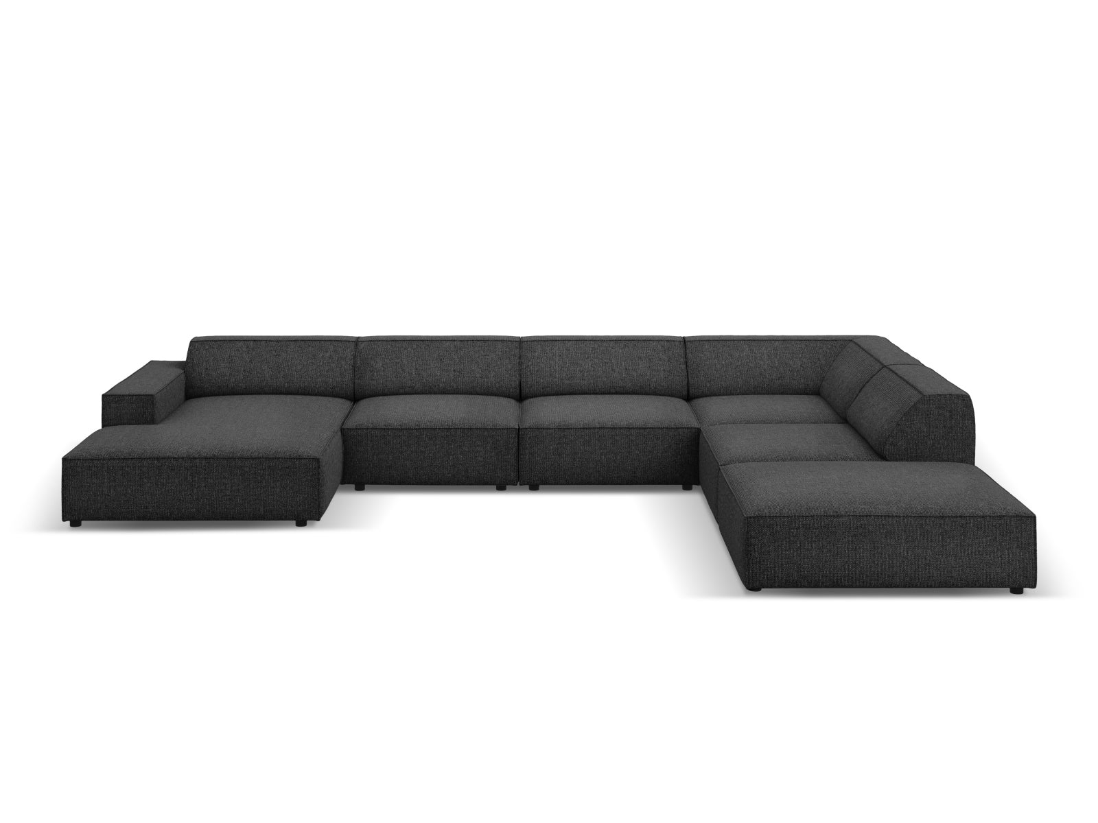 Jodie Modulares Panoramic Ecksofa rechts 7 Sitzer in Black präsentiert im Onlineshop von KAQTU Design AG. Ecksofa rechts ist von Micadoni