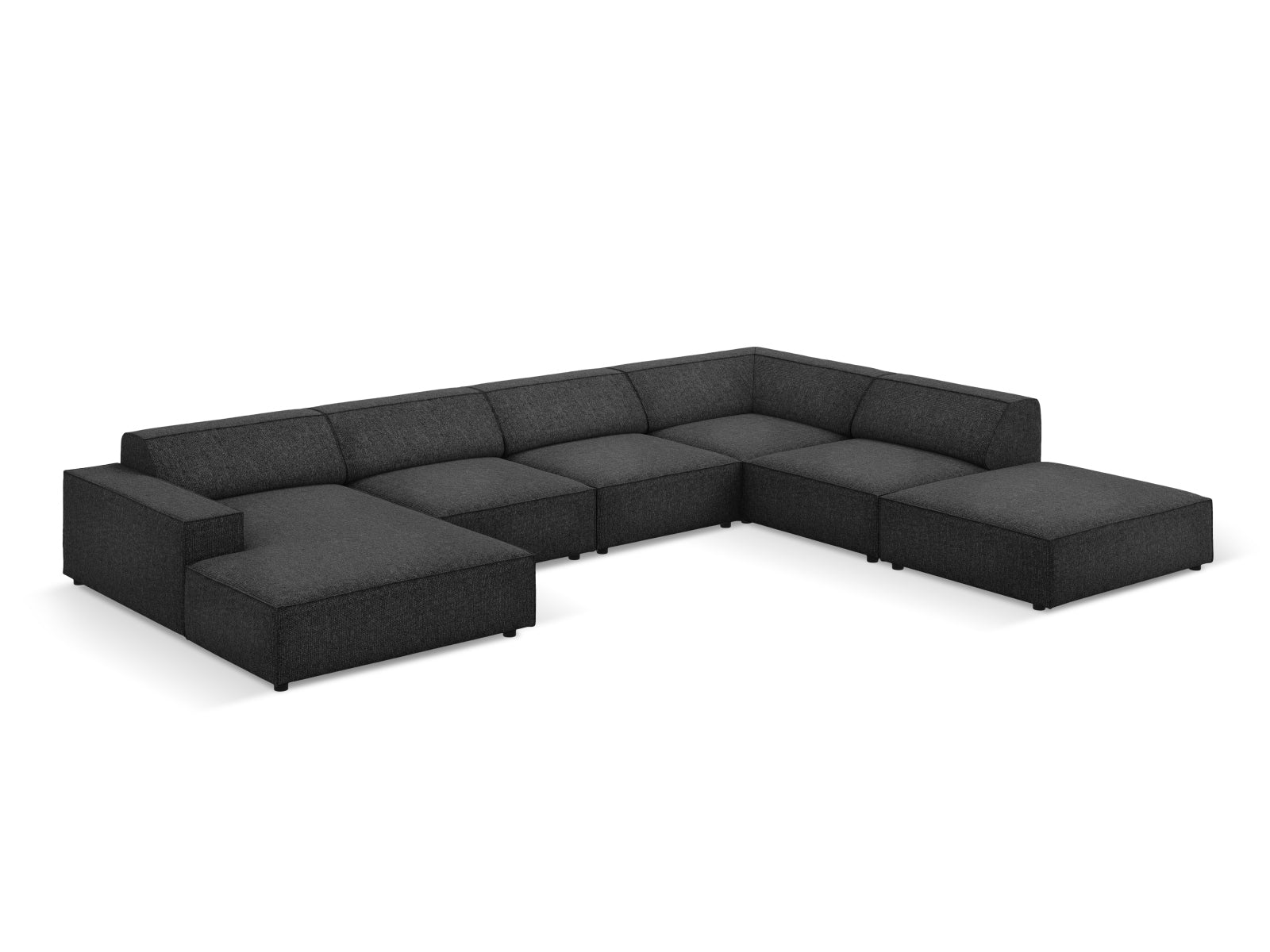 Jodie Modulares Panoramic Ecksofa rechts 7 Sitzer in Black präsentiert im Onlineshop von KAQTU Design AG. Ecksofa rechts ist von Micadoni