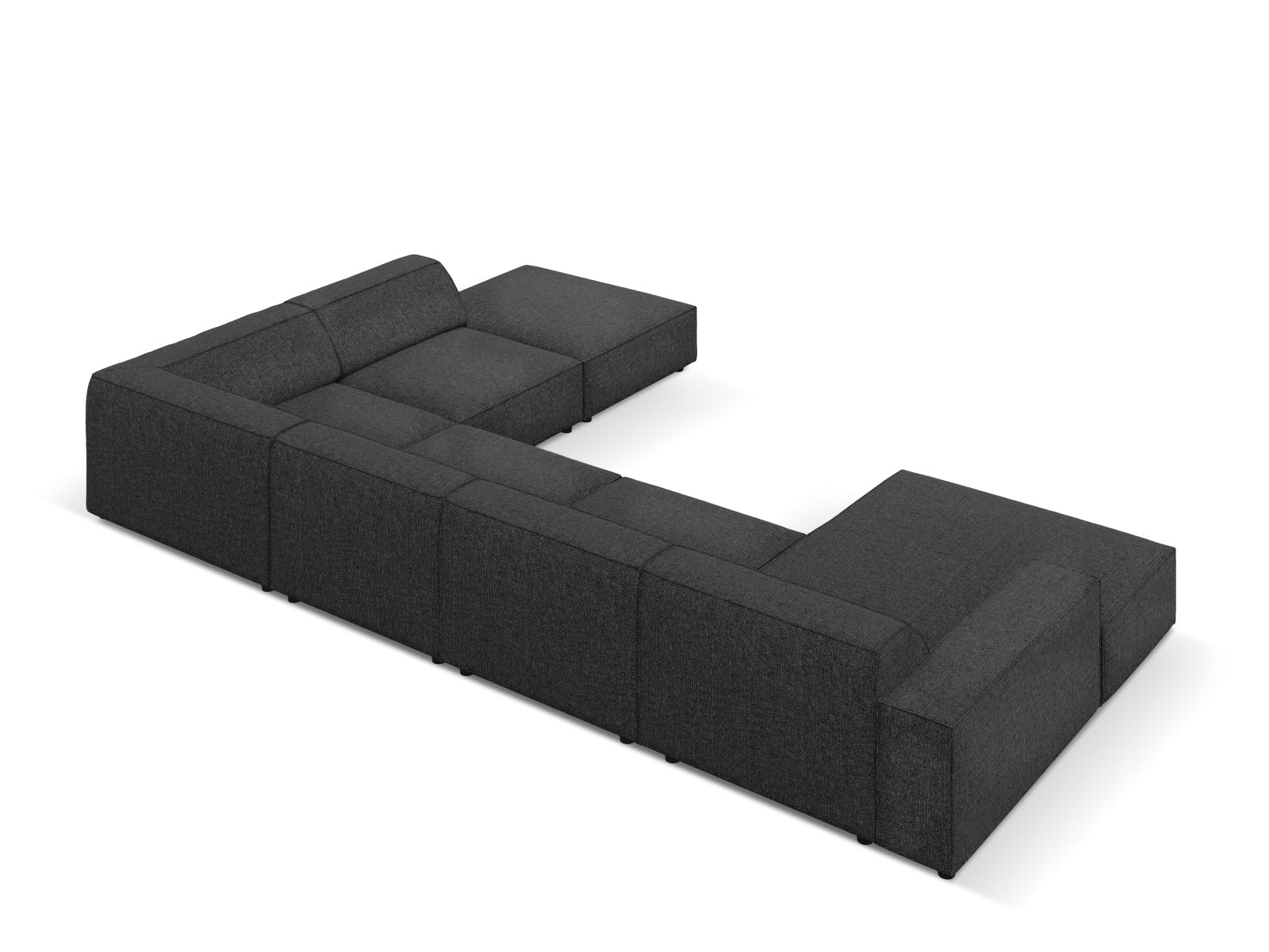 Jodie Modulares Panoramic Ecksofa rechts 7 Sitzer in Black präsentiert im Onlineshop von KAQTU Design AG. Ecksofa rechts ist von Micadoni