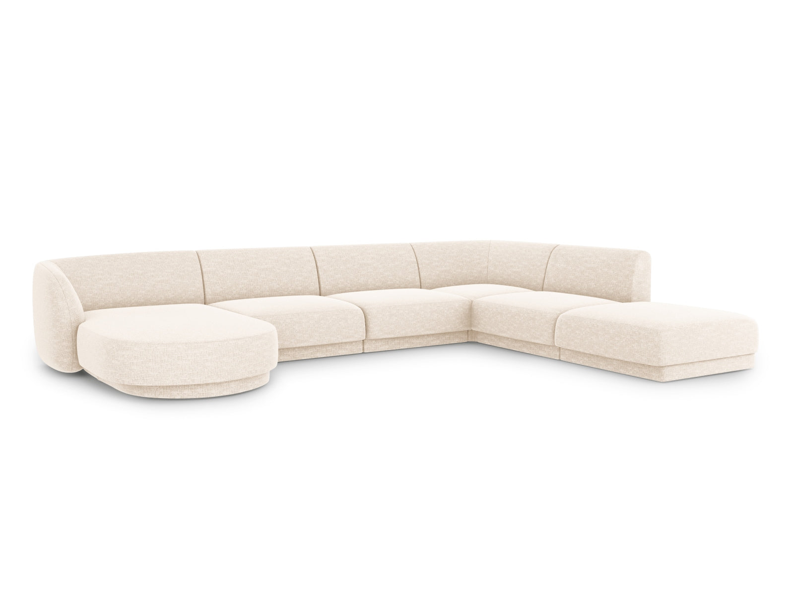 Miley Panoramic Ecksofa rechts 6 Sitzer in Light Beige präsentiert im Onlineshop von KAQTU Design AG. Ecksofa rechts ist von Micadoni