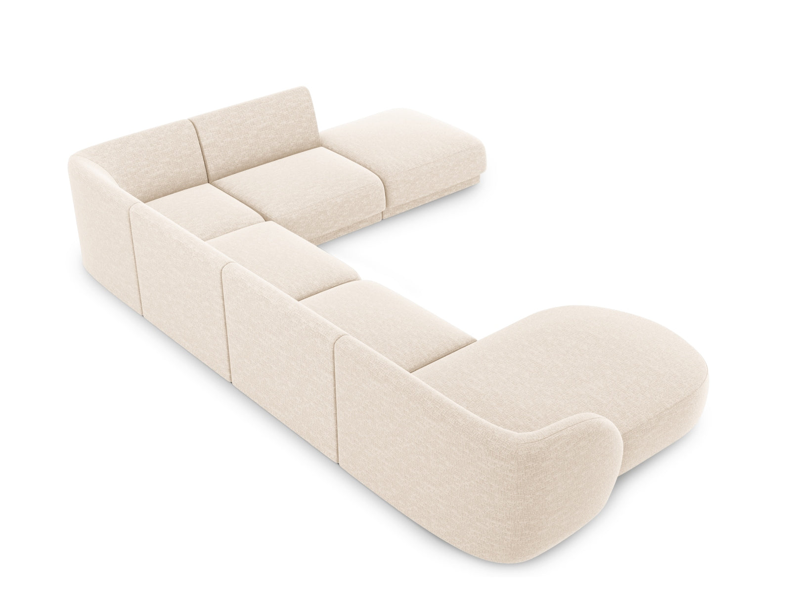 Miley Panoramic Ecksofa rechts 6 Sitzer in Light Beige präsentiert im Onlineshop von KAQTU Design AG. Ecksofa rechts ist von Micadoni