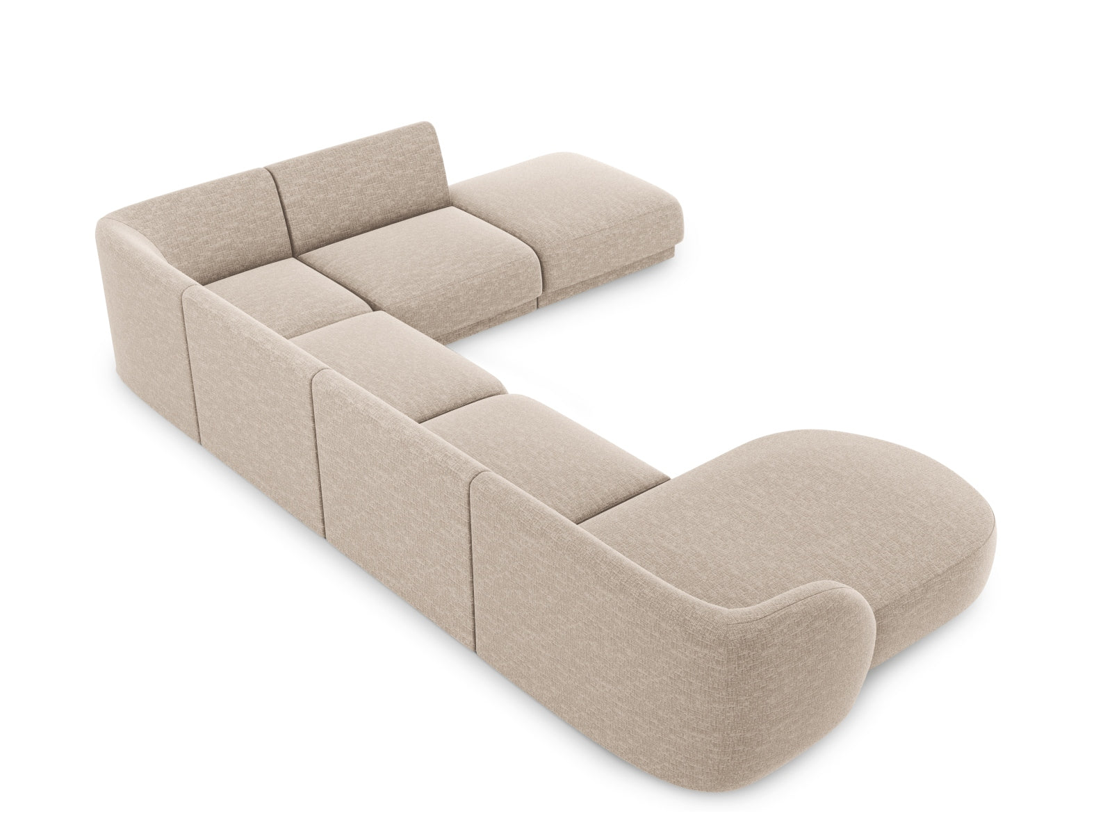 Miley Panoramic Ecksofa rechts 6 Sitzer in Beige präsentiert im Onlineshop von KAQTU Design AG. Ecksofa rechts ist von Micadoni