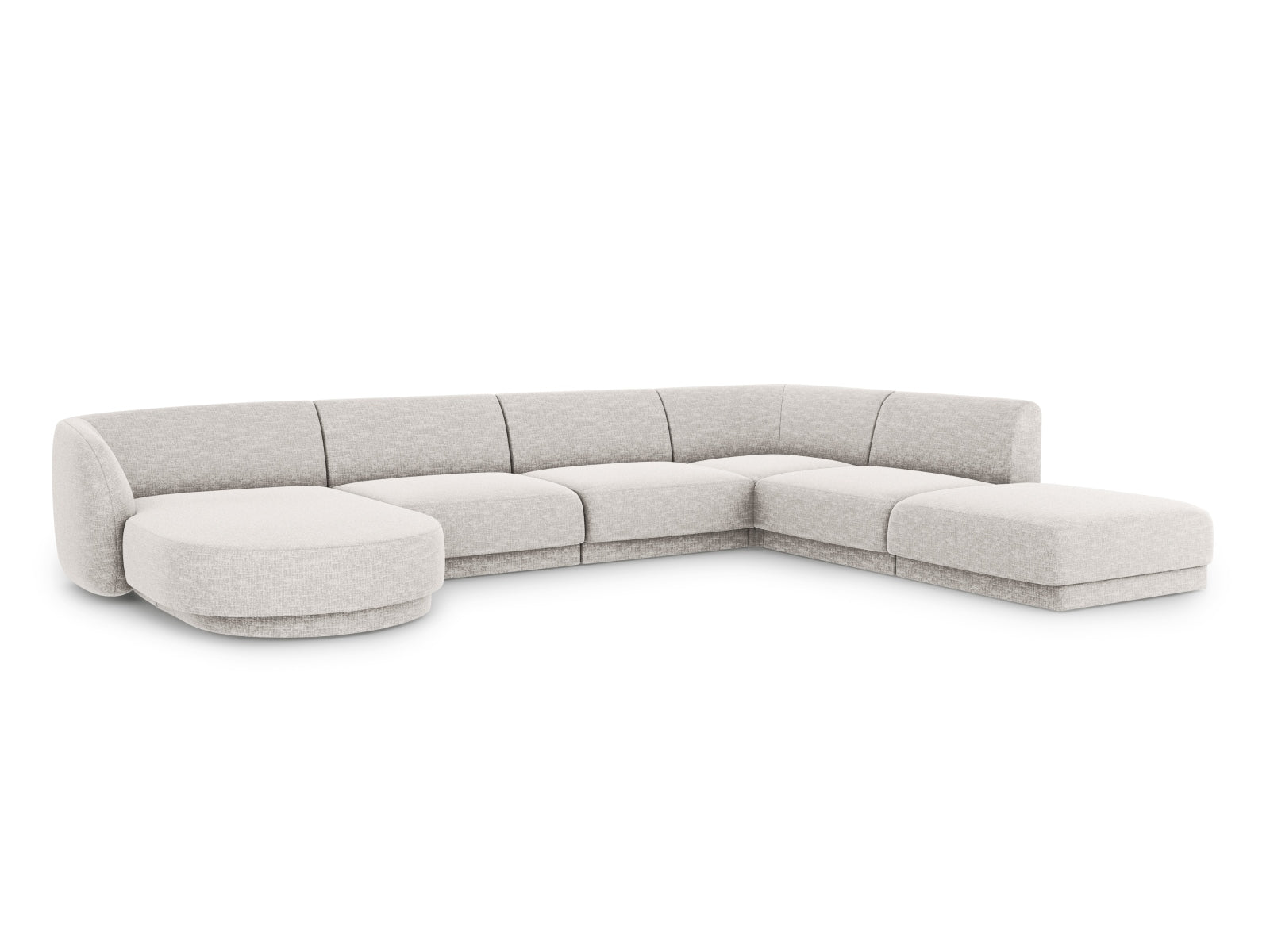 Miley Panoramic Ecksofa rechts 6 Sitzer in Light Grey präsentiert im Onlineshop von KAQTU Design AG. Ecksofa rechts ist von Micadoni