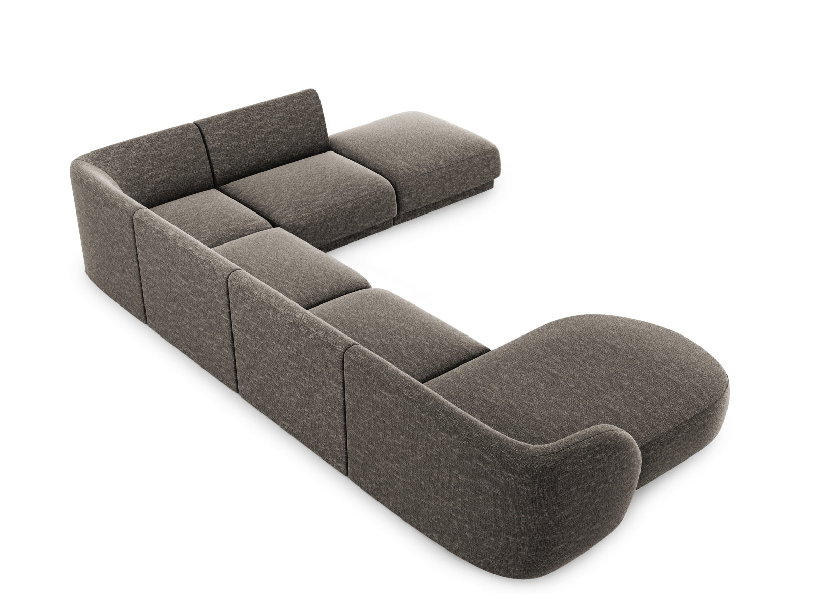 Miley Panoramic Ecksofa rechts 6 Sitzer in Grey präsentiert im Onlineshop von KAQTU Design AG. Ecksofa rechts ist von Micadoni