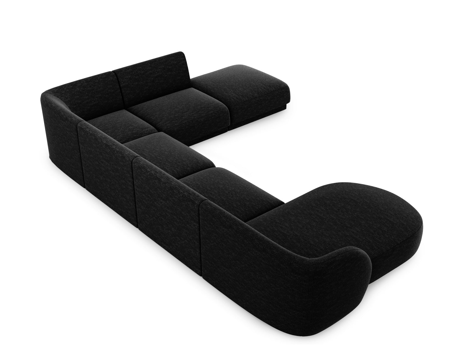 Miley Panoramic Ecksofa rechts 6 Sitzer in Black präsentiert im Onlineshop von KAQTU Design AG. Ecksofa rechts ist von Micadoni