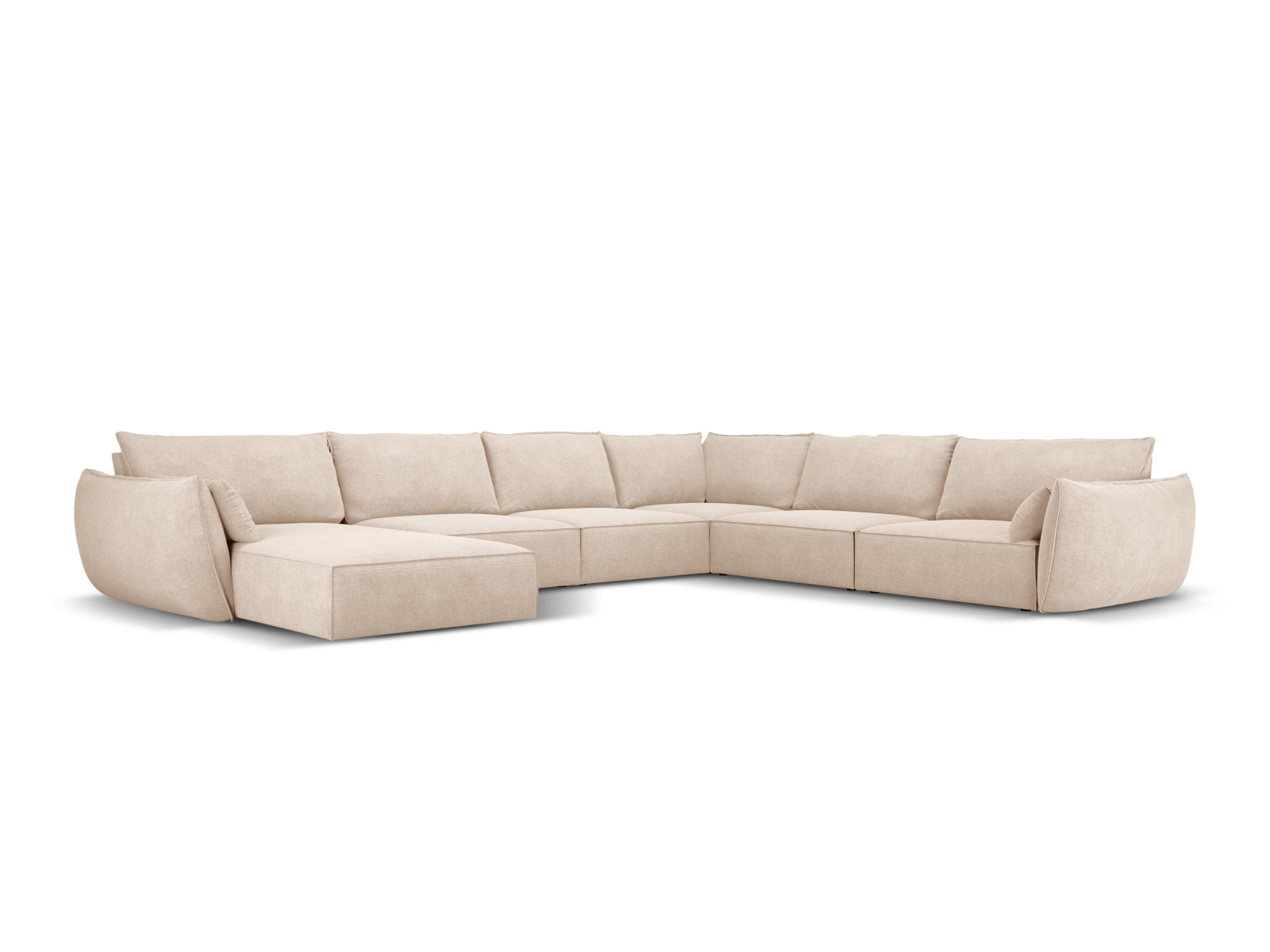 Kaelle Panoramic Ecksofa rechts 8 Sitzer in Beige-Over The Horizon präsentiert im Onlineshop von KAQTU Design AG. Ecksofa rechts ist von Micadoni
