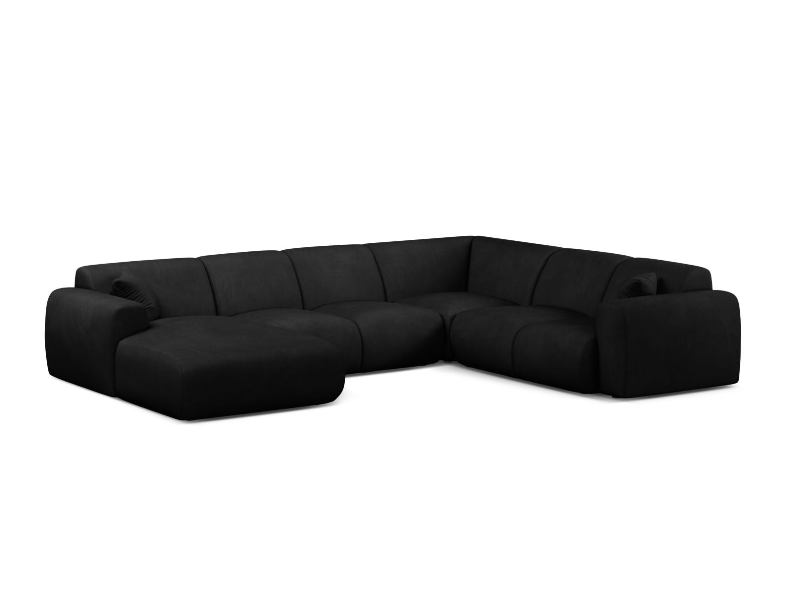 6-Sitzer Modular Ecksofa Panoramic rechts Molino in Black-Rebel präsentiert im Onlineshop von KAQTU Design AG. Ecksofa rechts ist von Micadoni