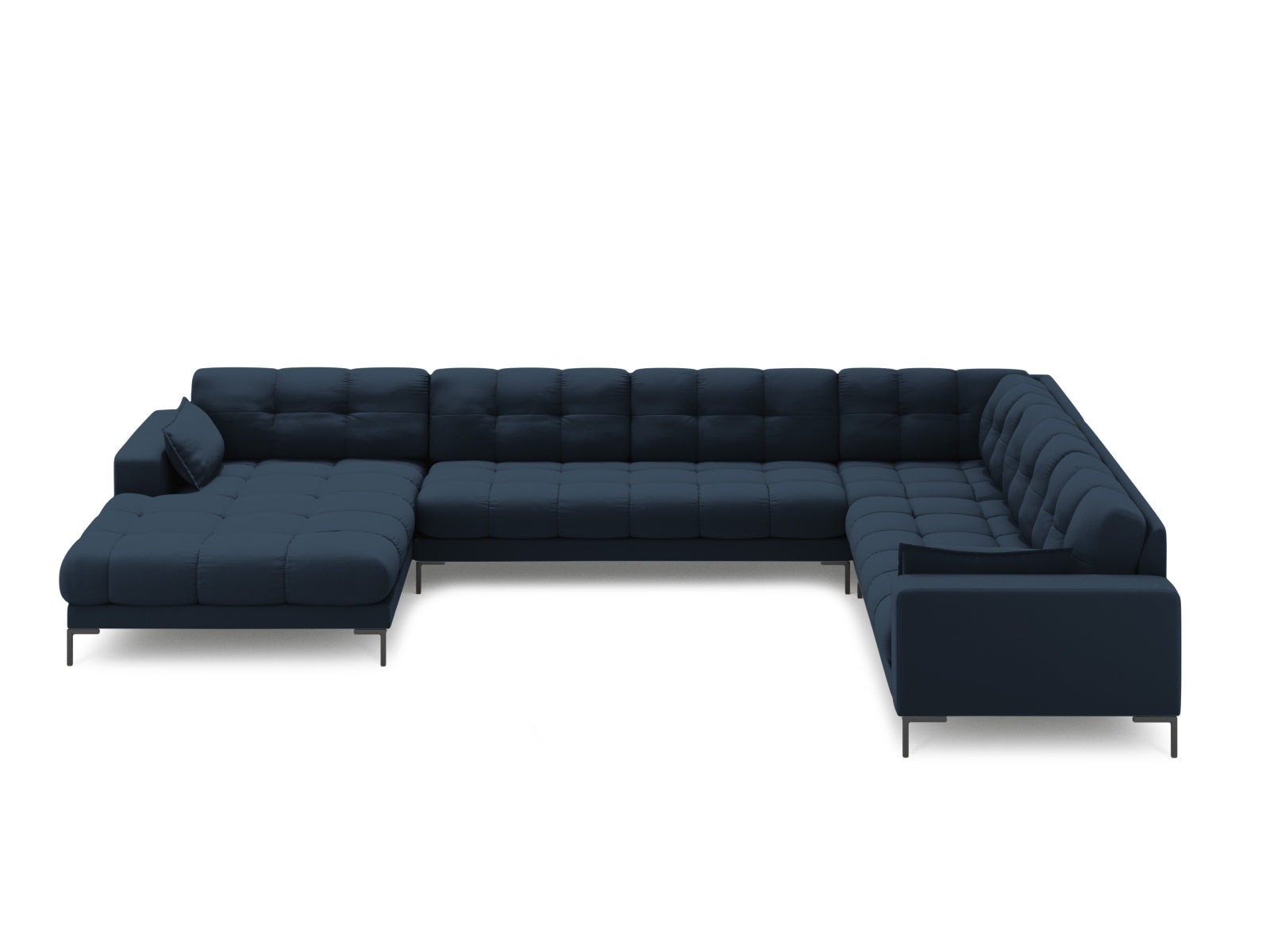 Mamaia Panoramic Ecksofa rechts 7 Sitzer in Blue/Schwarz präsentiert im Onlineshop von KAQTU Design AG. Ecksofa rechts ist von Micadoni