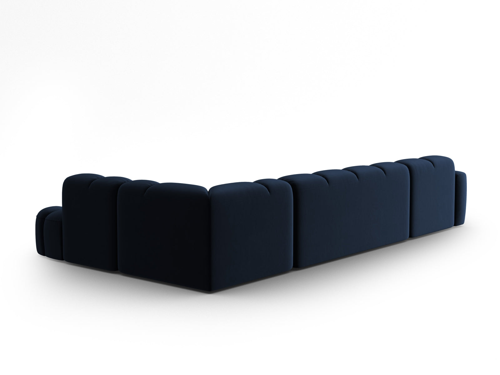 Lisa Velour Panoramic Ecksofa rechts 7 Sitzer in Royal Blue präsentiert im Onlineshop von KAQTU Design AG. Ecksofa rechts ist von Micadoni