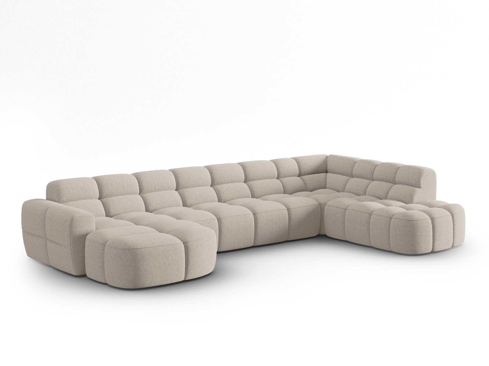 Lisa Panoramic Ecksofa rechts 7 Sitzer in Sand präsentiert im Onlineshop von KAQTU Design AG. Ecksofa rechts ist von Micadoni