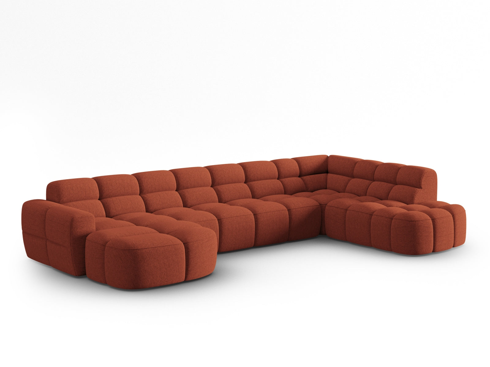 Lisa Panoramic Ecksofa rechts 7 Sitzer in Coral präsentiert im Onlineshop von KAQTU Design AG. Ecksofa rechts ist von Micadoni