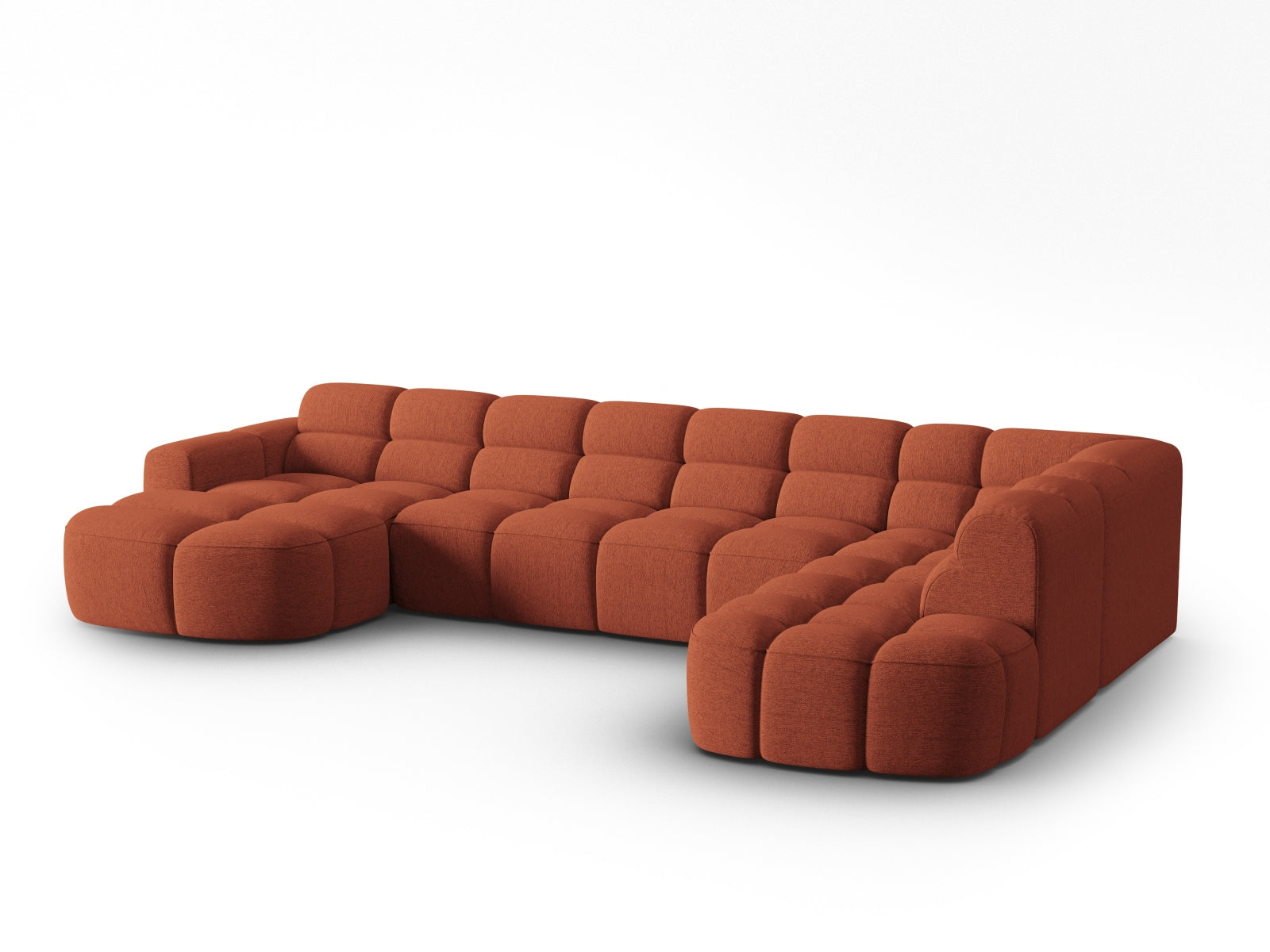 Lisa Panoramic Ecksofa rechts 7 Sitzer in Coral präsentiert im Onlineshop von KAQTU Design AG. Ecksofa rechts ist von Micadoni