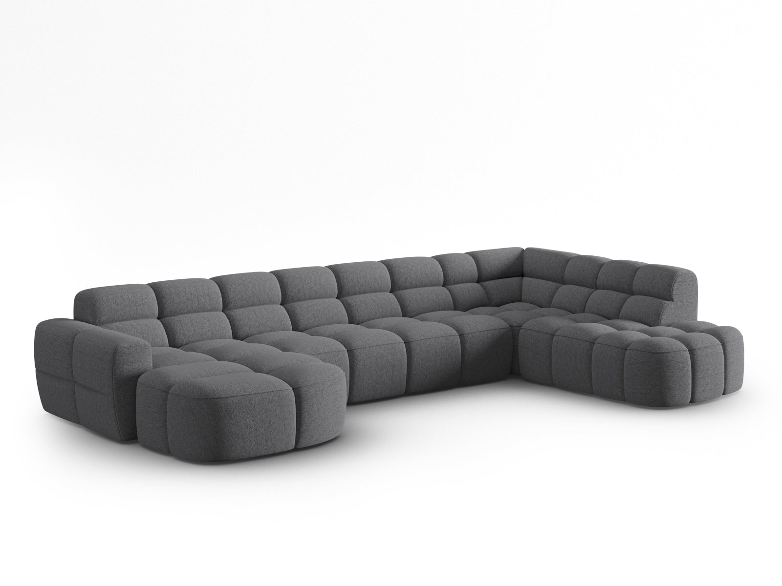 Lisa Panoramic Ecksofa rechts 7 Sitzer in Grey präsentiert im Onlineshop von KAQTU Design AG. Ecksofa rechts ist von Micadoni