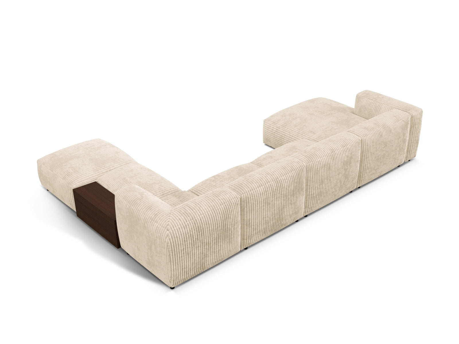 Modernes, modulares Ecksofa Martina in hellem Beige, 5-Sitzer, perfekt für gemütliche Wohnzimmer und entspannte Abende.