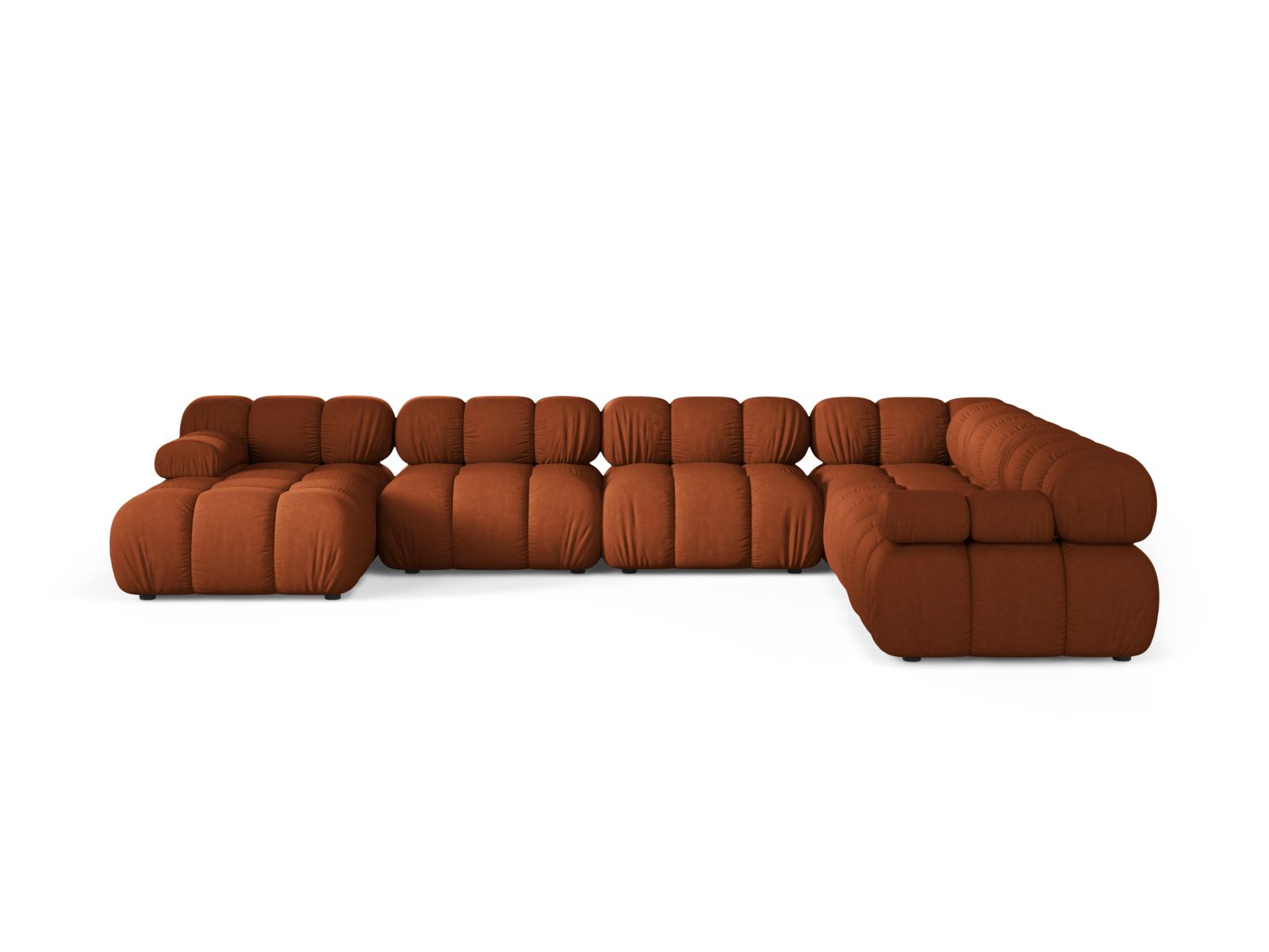 Elegantes 8-Sitzer Ecksofa Bellis Modular Panoramic rechts in stilvollem Brick-Liberty, ideal für moderne Wohnräume.