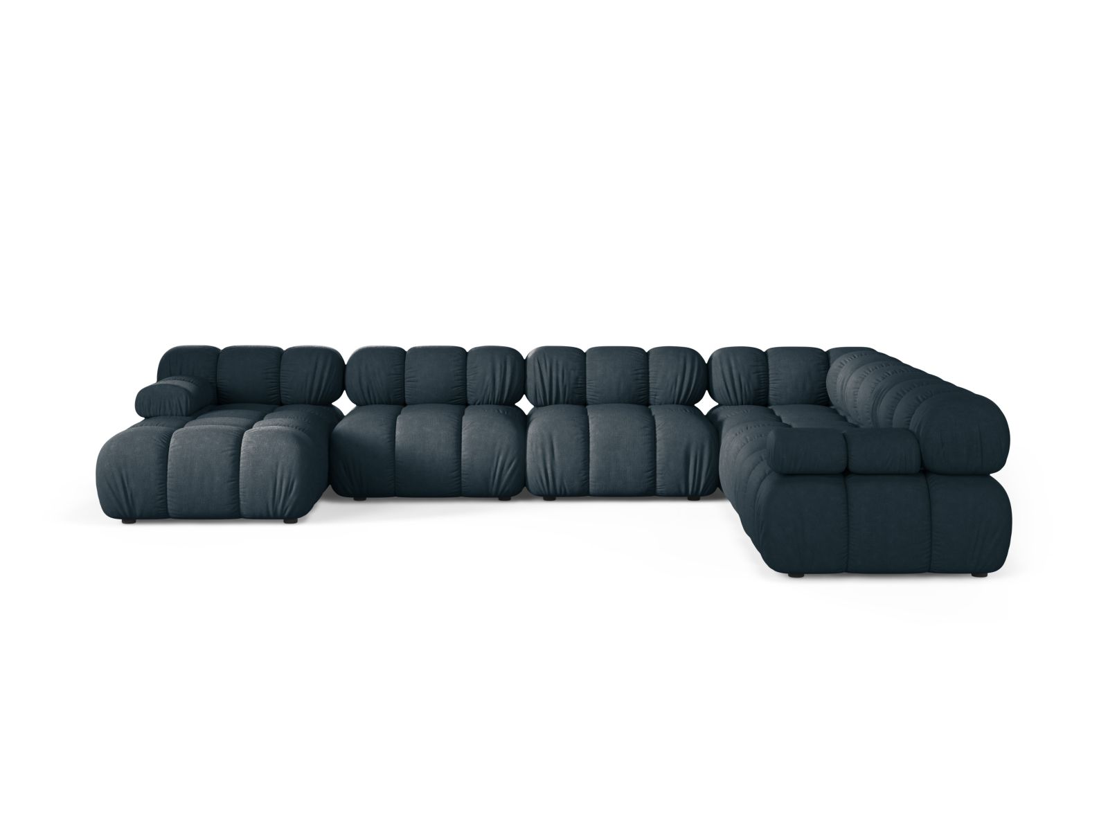 Elegantes 8-Sitzer Ecksofa Bellis in Deep Petrol-Liberty, ideal für stilvolle Wohnräume, präsentiert in modernem Design von Micadoni.