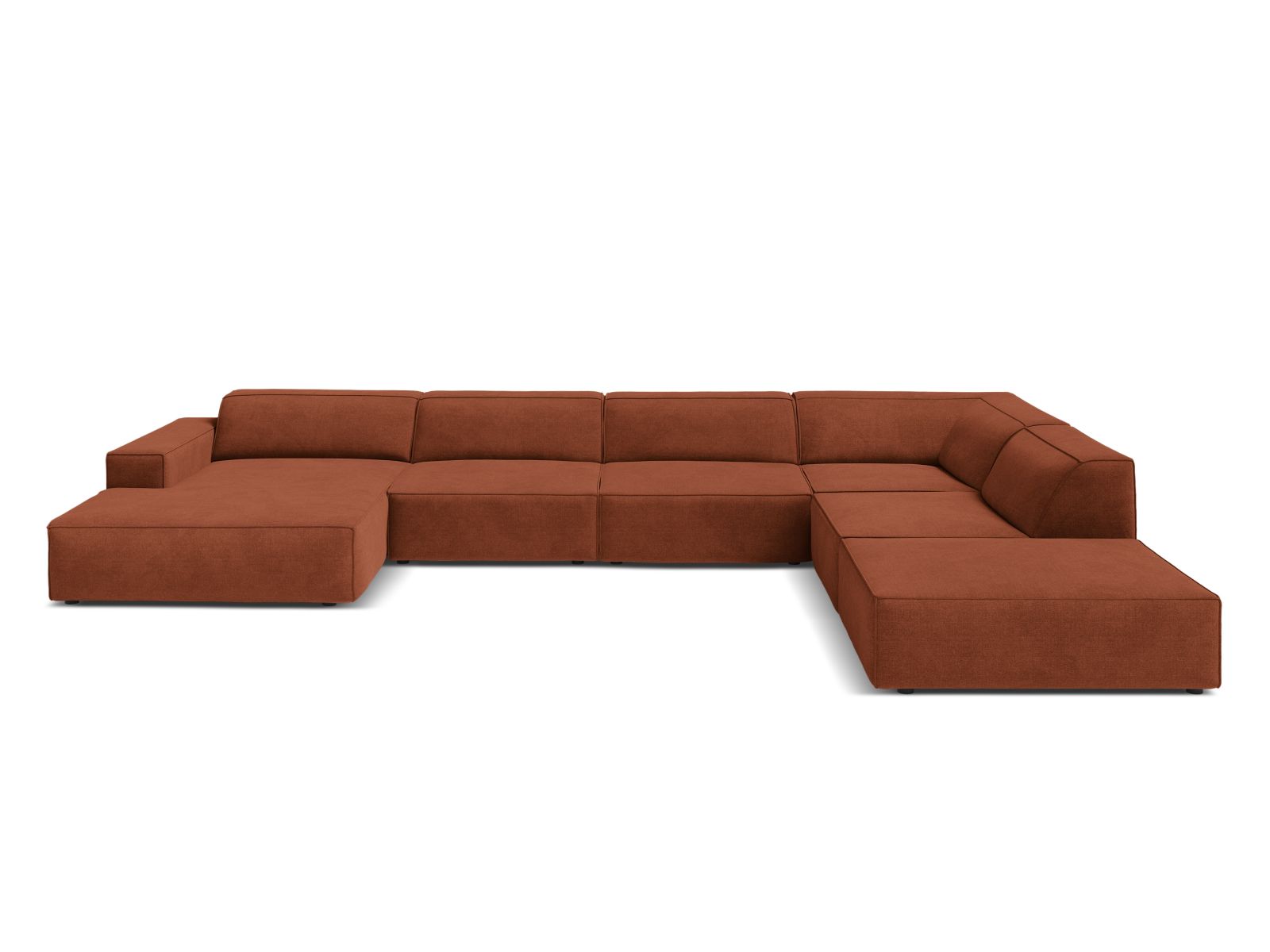 7-Sitzer Modular Ecksofa Panoramic rechts Jodie in Brick-Liberty präsentiert im Onlineshop von KAQTU Design AG. Ecksofa rechts ist von Micadoni