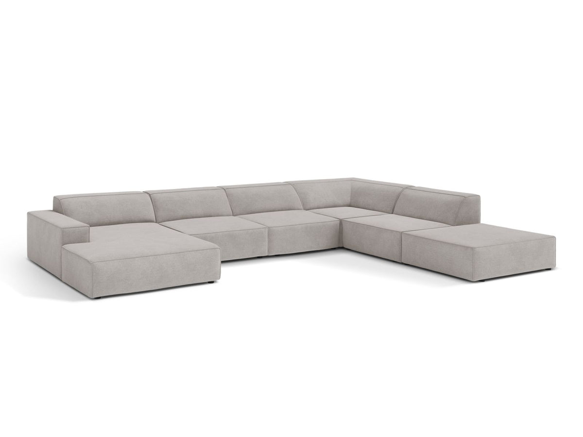 7-Sitzer Modular Ecksofa Panoramic rechts Jodie in Light Grey-Liberty präsentiert im Onlineshop von KAQTU Design AG. Ecksofa rechts ist von Micadoni