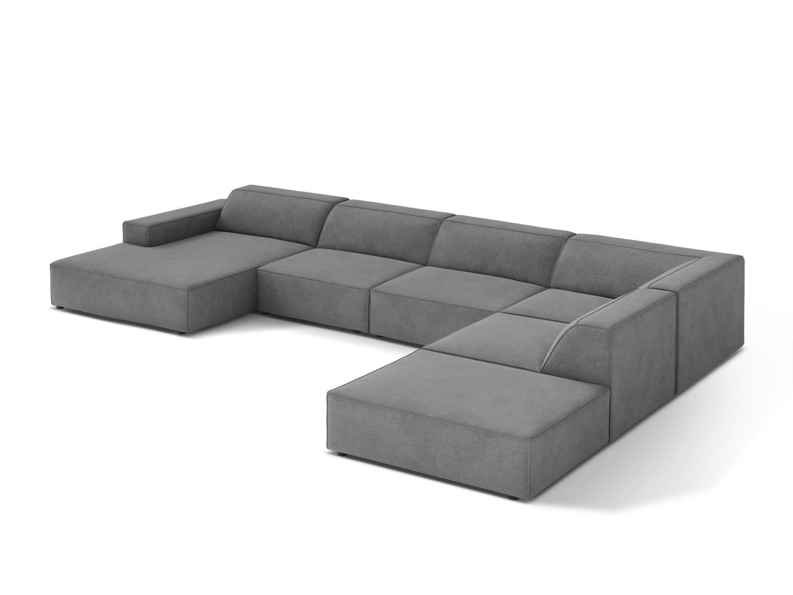 Elegantes 7-Sitzer Ecksofa Panoramic Jodie in modernem Design, ideal für komfortable Stunden mit Familie und Freunden.