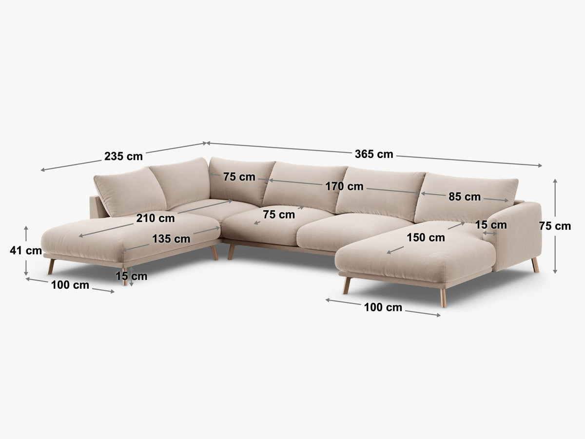 6-Sitzer Ecksofa rechts Panoramic Naomi in Cappuccino-Liberty präsentiert im Onlineshop von KAQTU Design AG. Ecksofa rechts ist von Micadoni