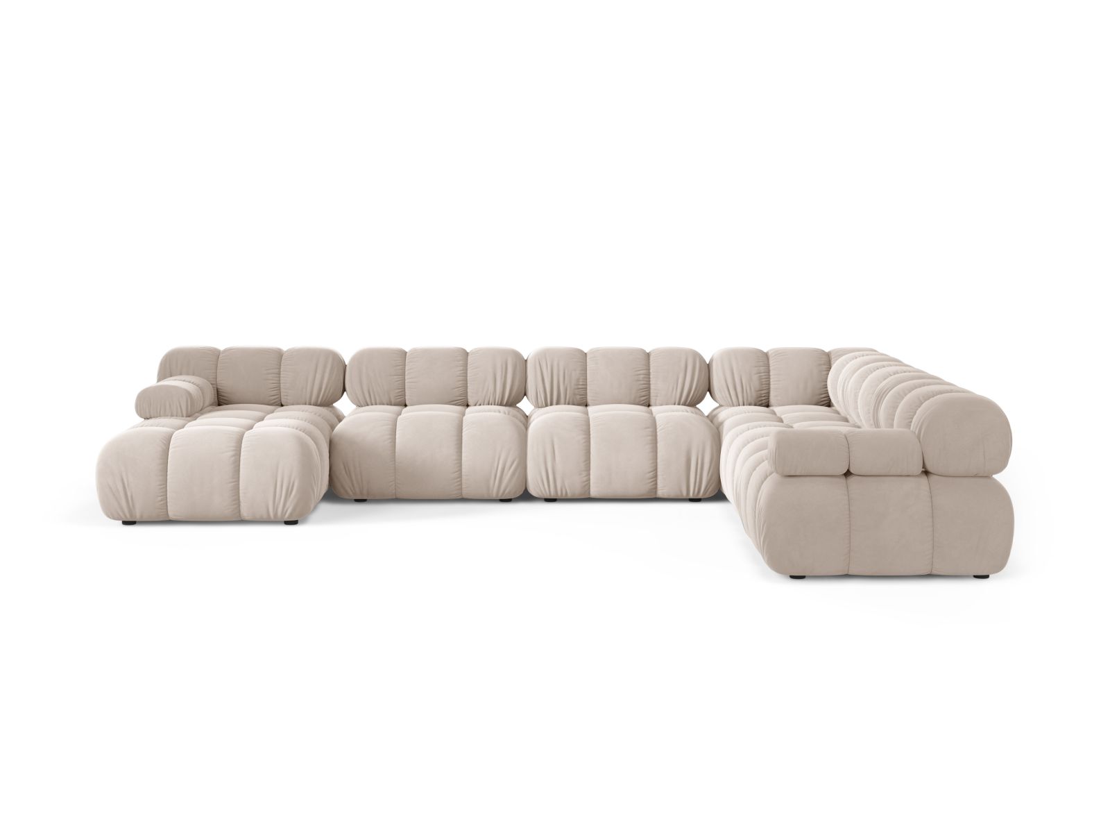 Elegantes 8-Sitzer Ecksofa Panoramic rechts Bellis in sanftem Light Beige-Venus, ideal für stilvolle Wohnräume.