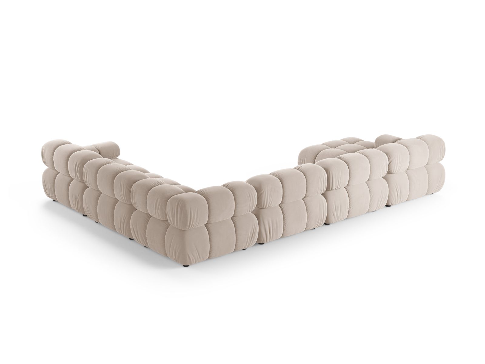 Geräumiges 8-Sitzer Ecksofa Panoramic rechts Bellis in hellem Beige, perfekt für moderne und gemütliche Wohnlandschaften.