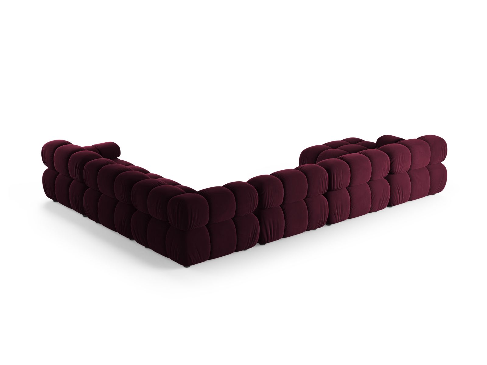 Modernes 8-Sitzer Ecksofa Panoramic rechts Bellis in edlem Burgundy-Venus, perfekt für großzügige und elegante Wohnlandschaften.