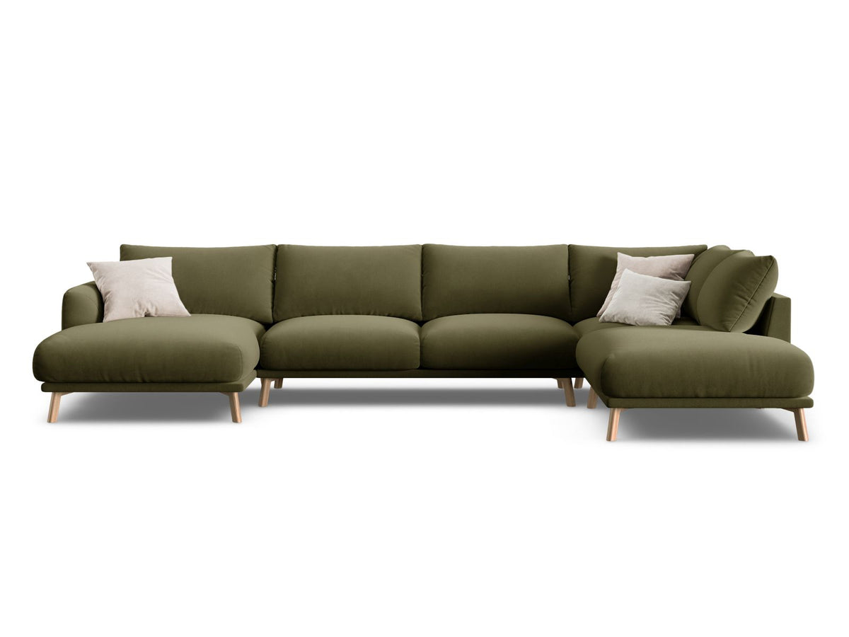 6-Sitzer Panoramic Ecksofa rechts Naomi in Green-Salvador präsentiert im Onlineshop von KAQTU Design AG. Ecksofa rechts ist von Micadoni