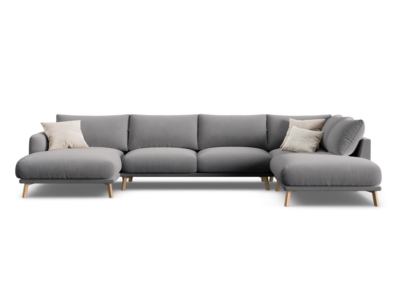 6-Sitzer Panoramic Ecksofa rechts Naomi in Grey-Salvador präsentiert im Onlineshop von KAQTU Design AG. Ecksofa rechts ist von Micadoni