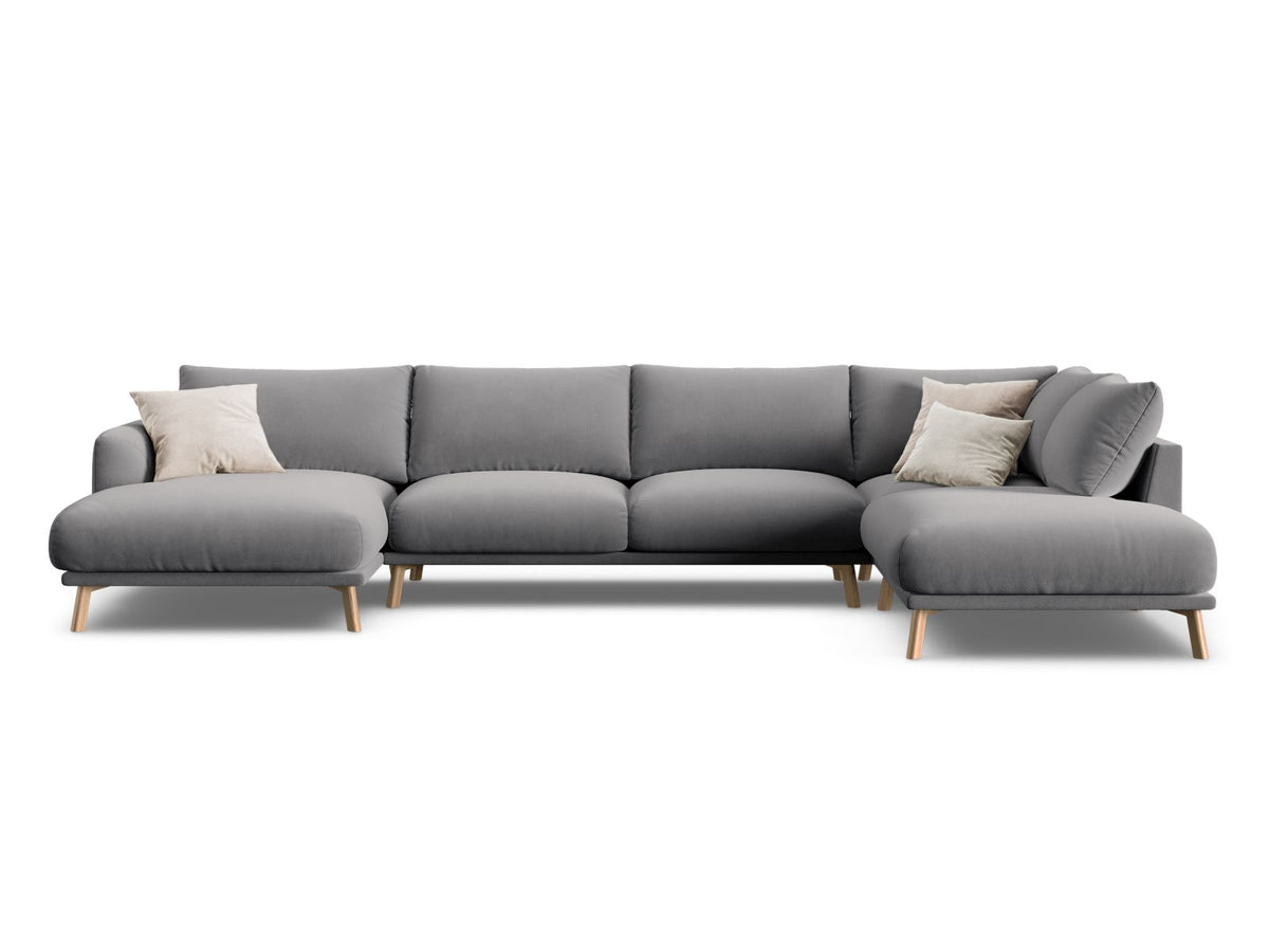 6-Sitzer Panoramic Ecksofa rechts Naomi in Grey-Salvador präsentiert im Onlineshop von KAQTU Design AG. Ecksofa rechts ist von Micadoni