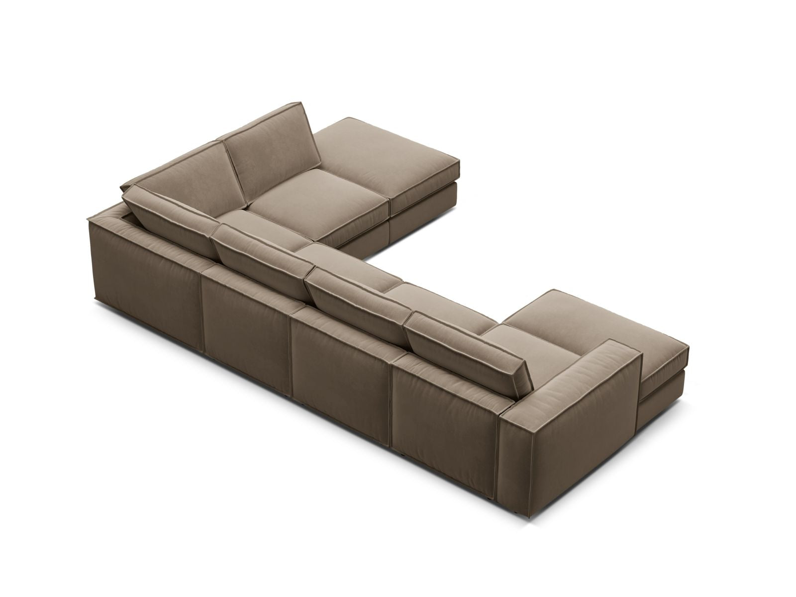 Elegantes 5-Sitzer Ecksofa Panoramic rechts in Grey Brown-Salvador von Micadoni, perfekt für moderne und gemütliche Wohnlandschaften.